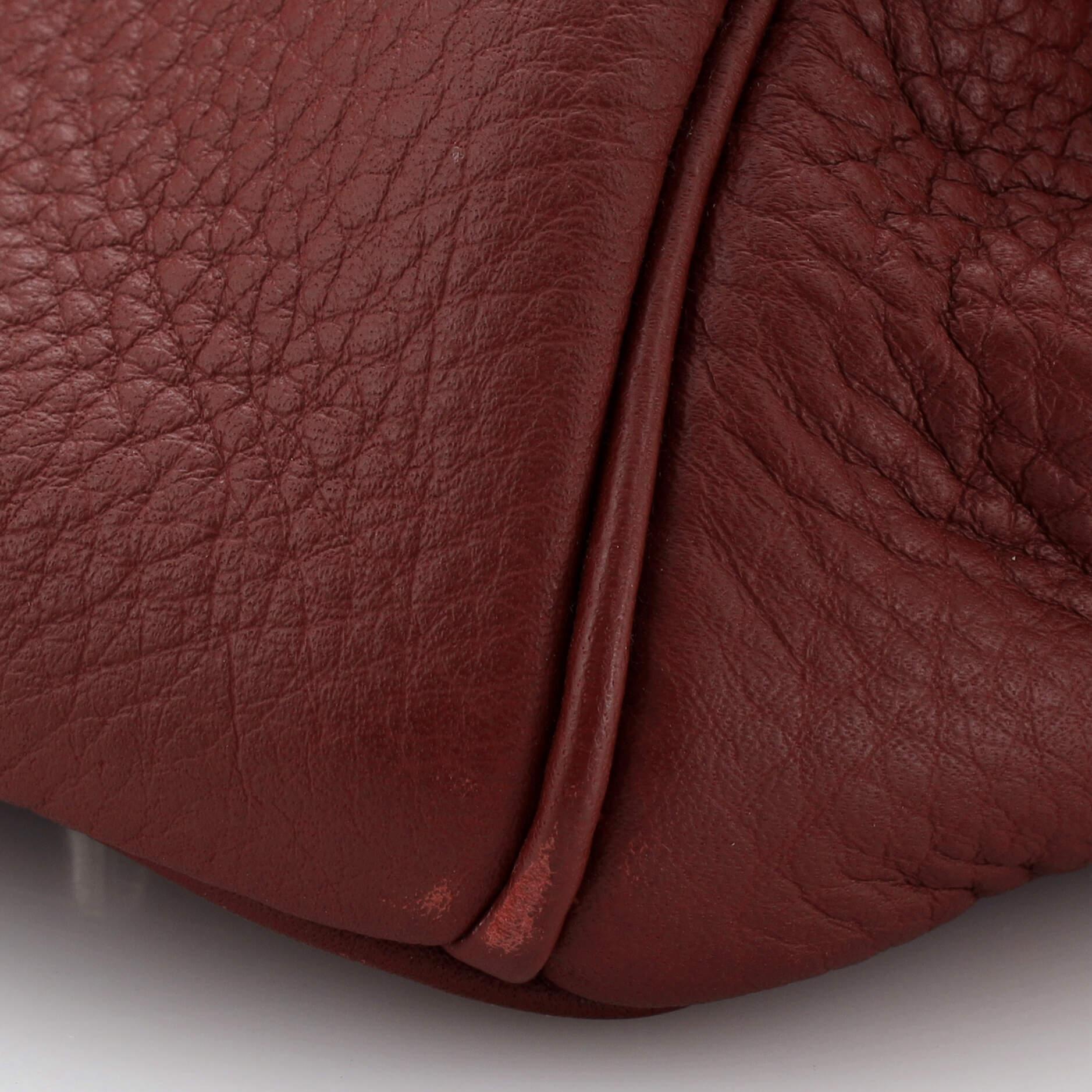Hermes Birkin Handbag Rouge H Clemence with Palladium Hardware 35 5