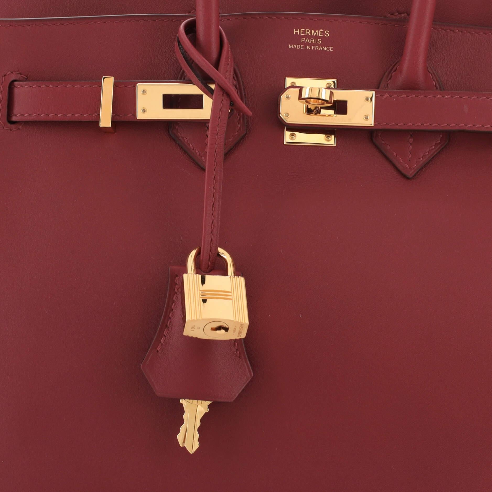 Hermes Birkin Handbag Rouge H Swift with Gold Hardware 25 1