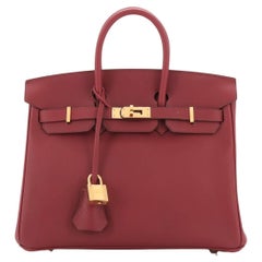 Hermes Birkin Handbag Rouge H Swift with Gold Hardware 25