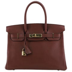 Hermes Birkin Handbag Rouge H Swift with Gold Hardware 30
