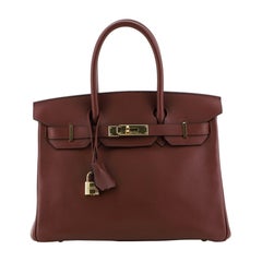 Hermes Birkin Handbag Rouge H Swift With Gold Hardware 30