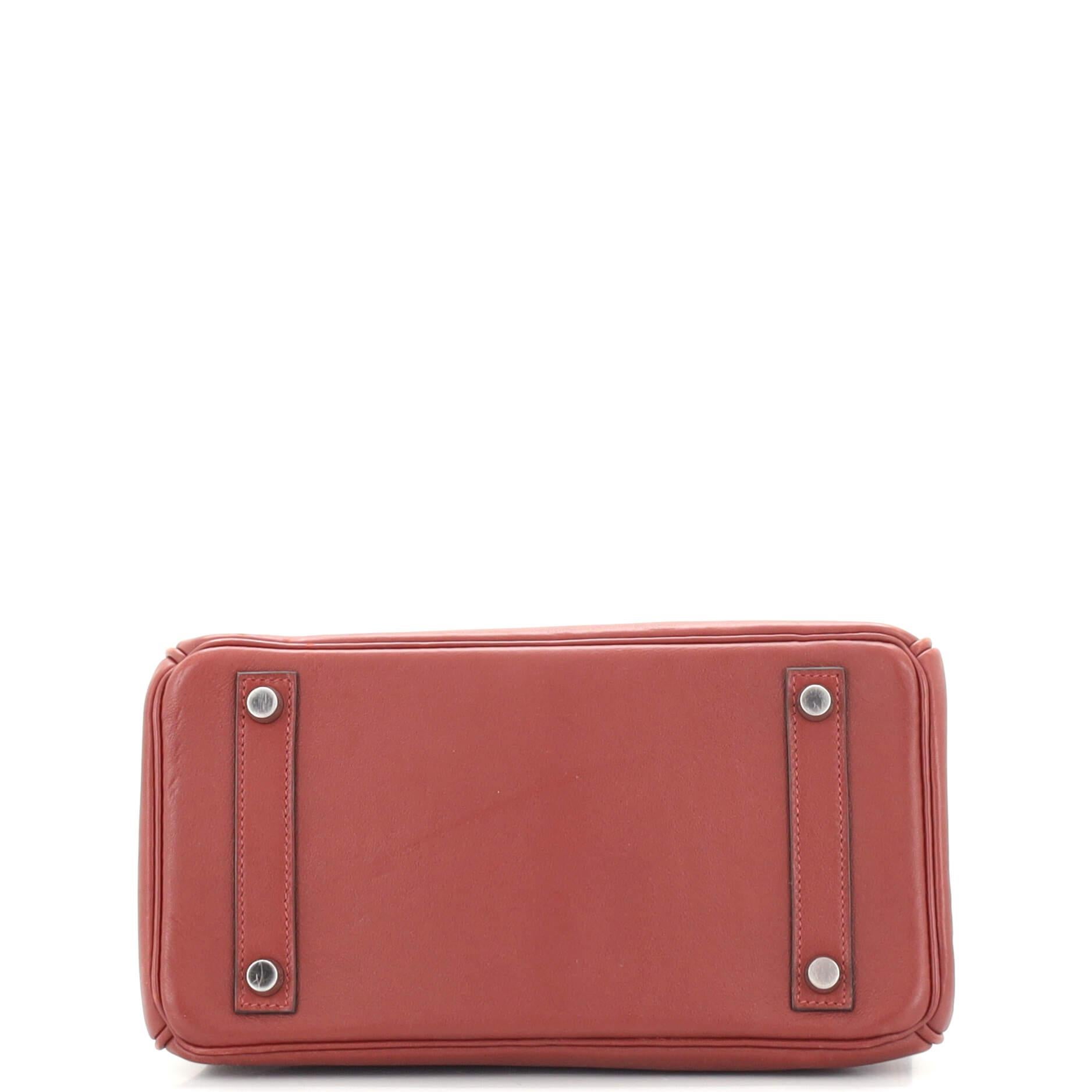 Hermes Birkin Handbag Rouge H Swift with Palladium Hardware 25 1
