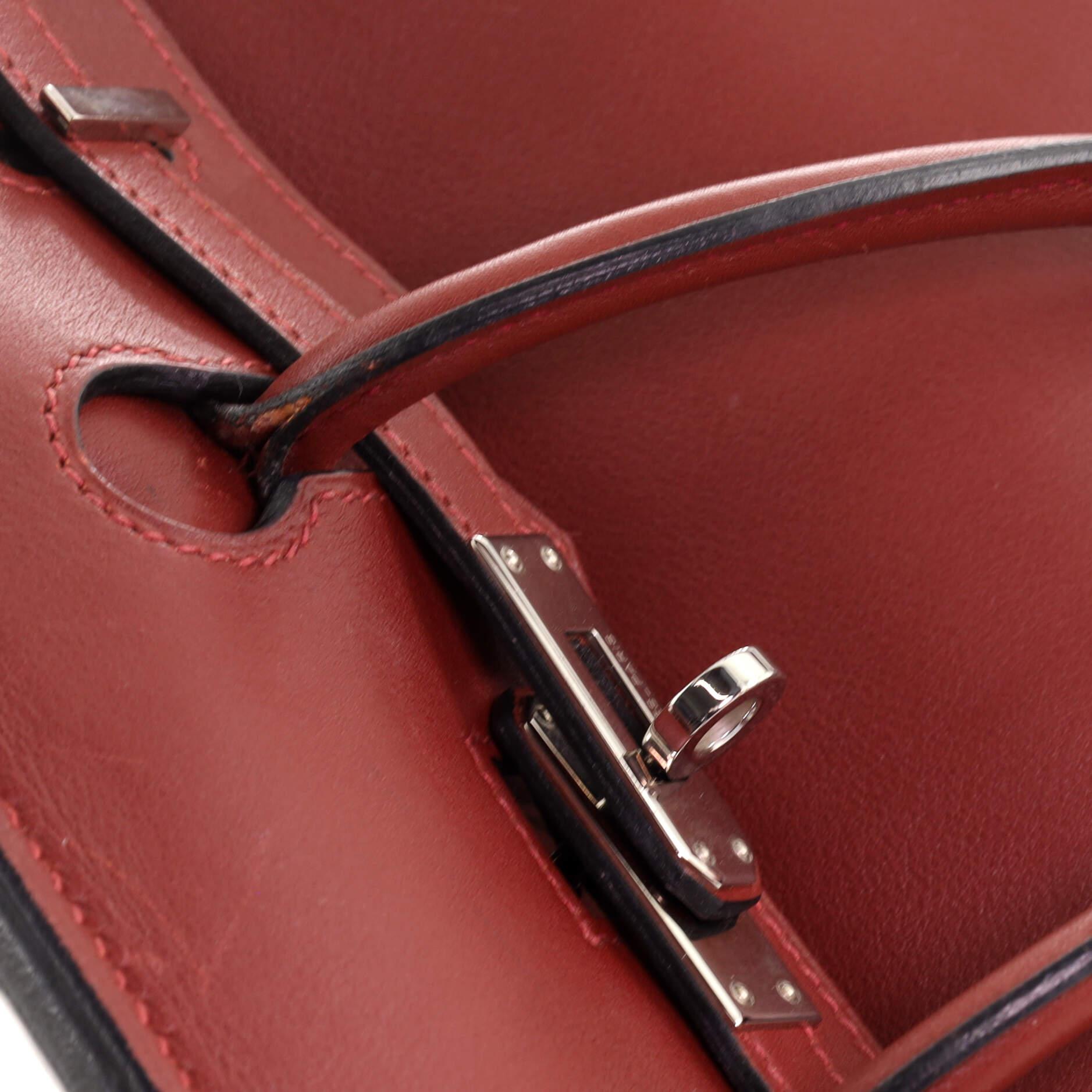 Hermes Birkin Handbag Rouge H Swift with Palladium Hardware 25 5