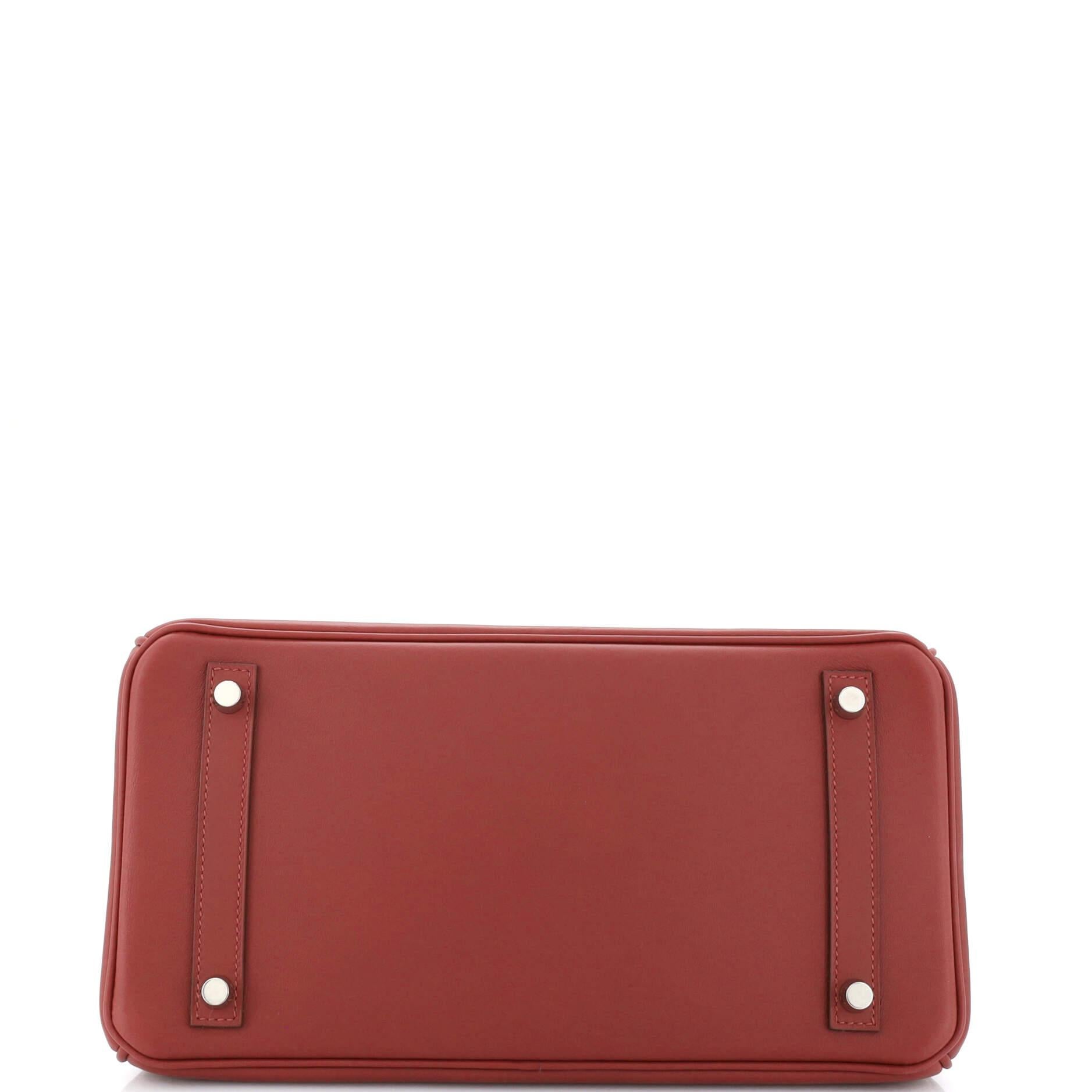Hermes Birkin Handbag Rouge H Swift with Palladium Hardware 30 1