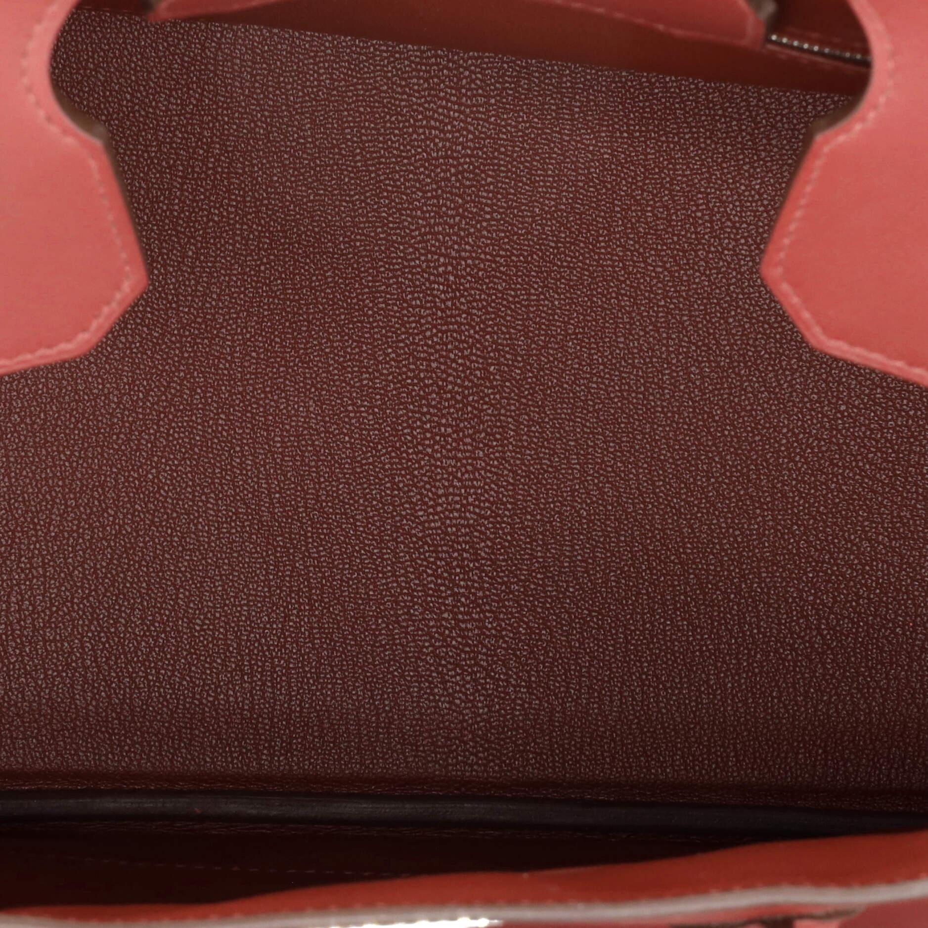Hermes Birkin Handbag Rouge H Swift with Palladium Hardware 30 2