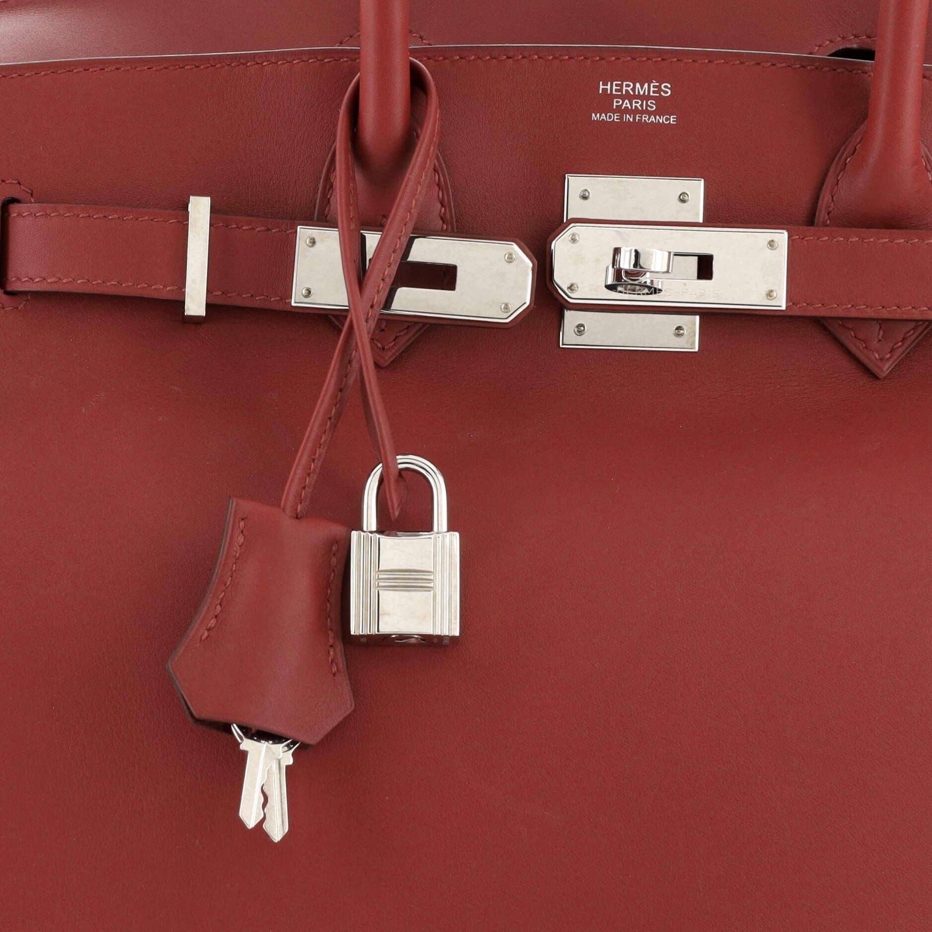 Hermes Birkin Handbag Rouge H Swift with Palladium Hardware 30 3