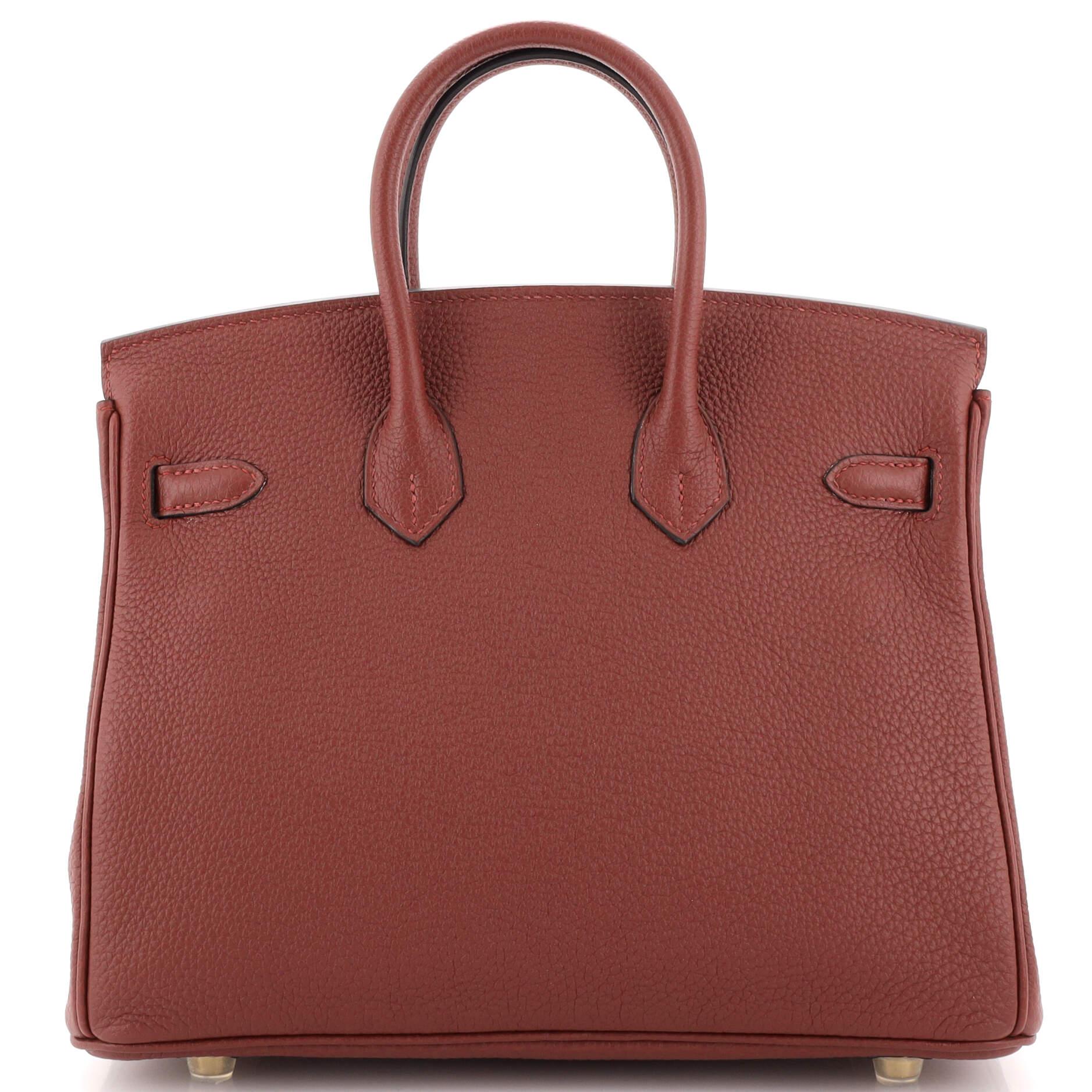 Women's Hermes Birkin Handbag Rouge H Togo with Gold Hardware 25
