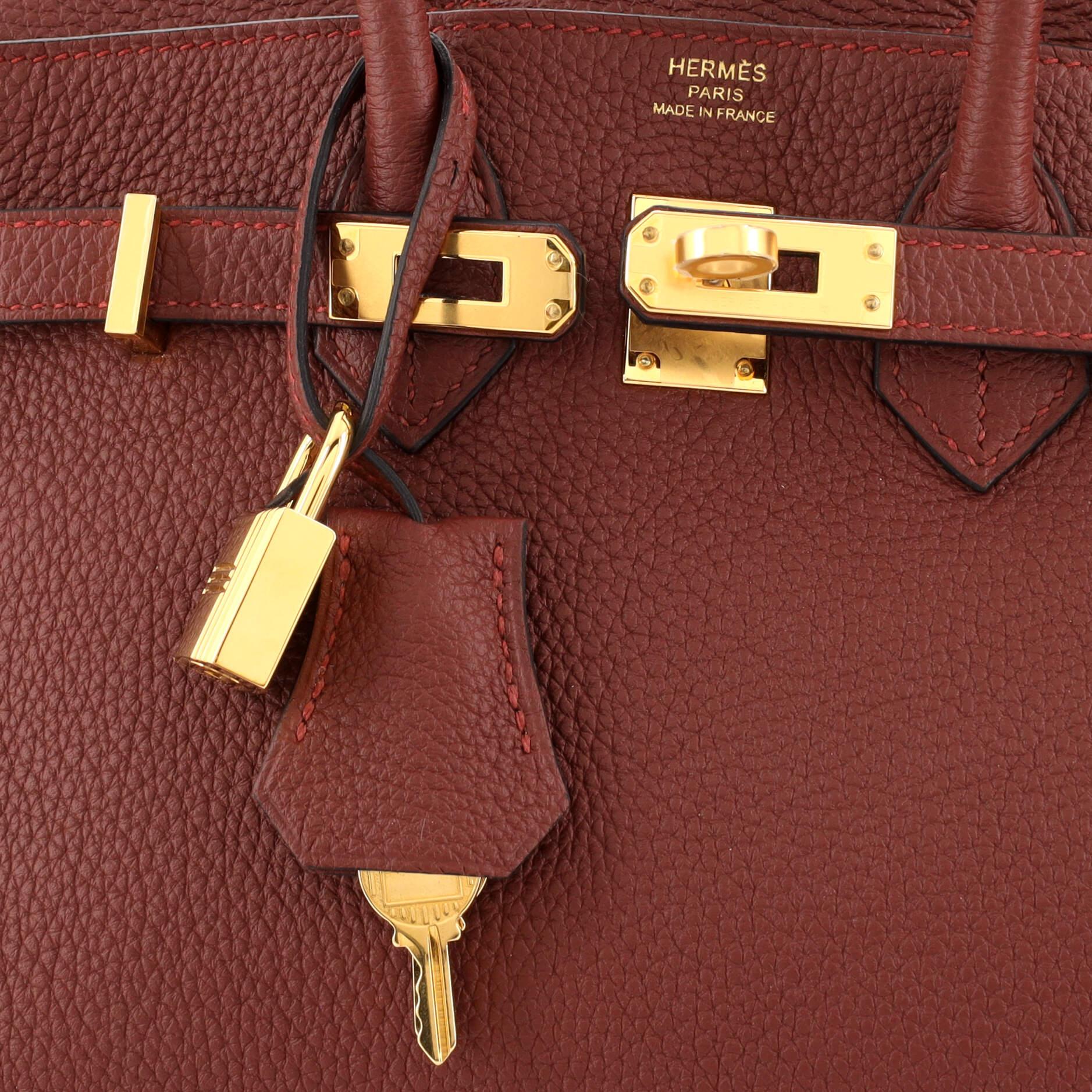 Hermes Birkin Handbag Rouge H Togo with Gold Hardware 25 1