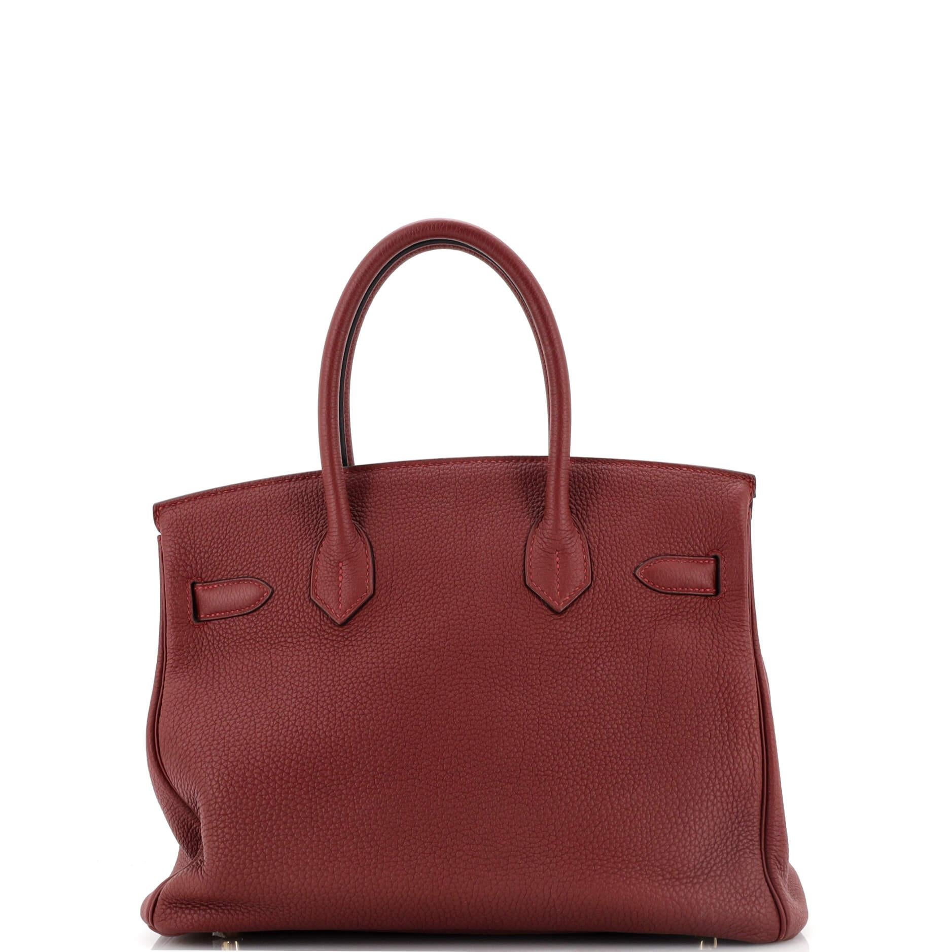 Women's or Men's Hermes Birkin Handbag Rouge H Togo with Gold Hardware 30