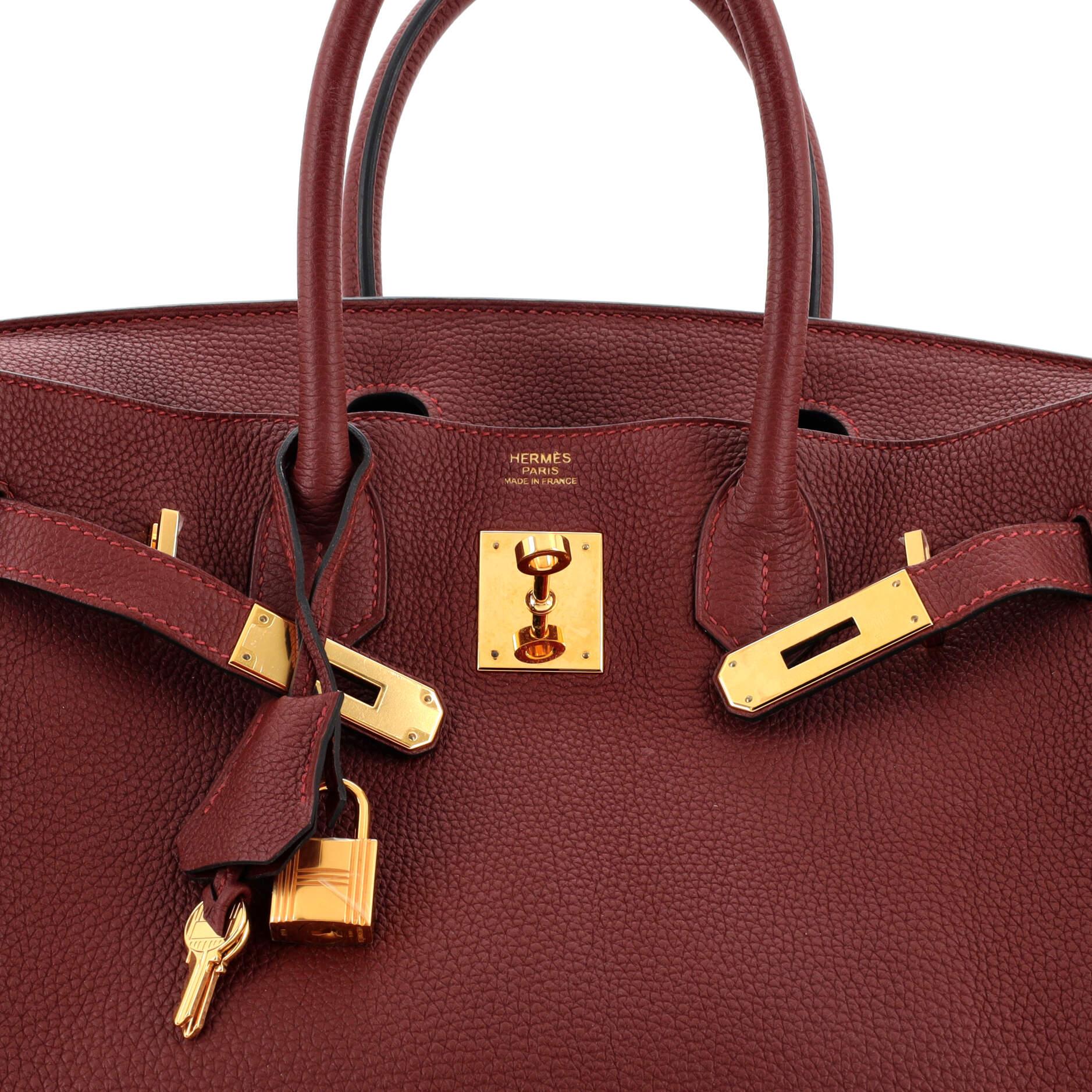 Hermes Birkin Handbag Rouge H Togo with Gold Hardware 30 3