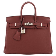 Hermes Birkin Handbag Rouge H Togo with Palladium Hardware 25