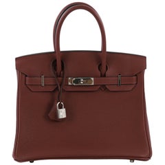 Hermes Birkin Handbag Rouge H Togo with Palladium Hardware 30