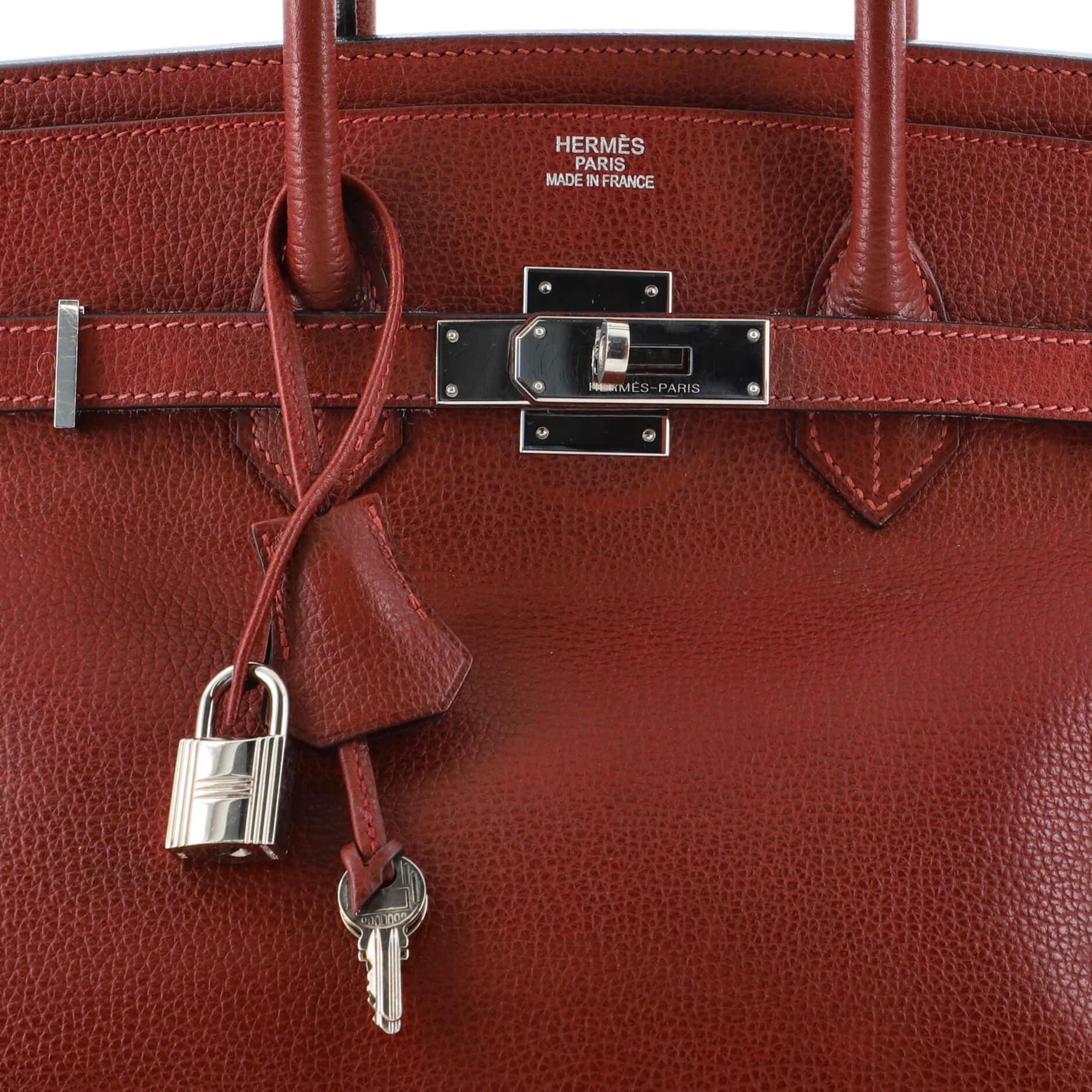Hermes Birkin Handbag Rouge H Vache Liegee with Palladium Hardware 35 4