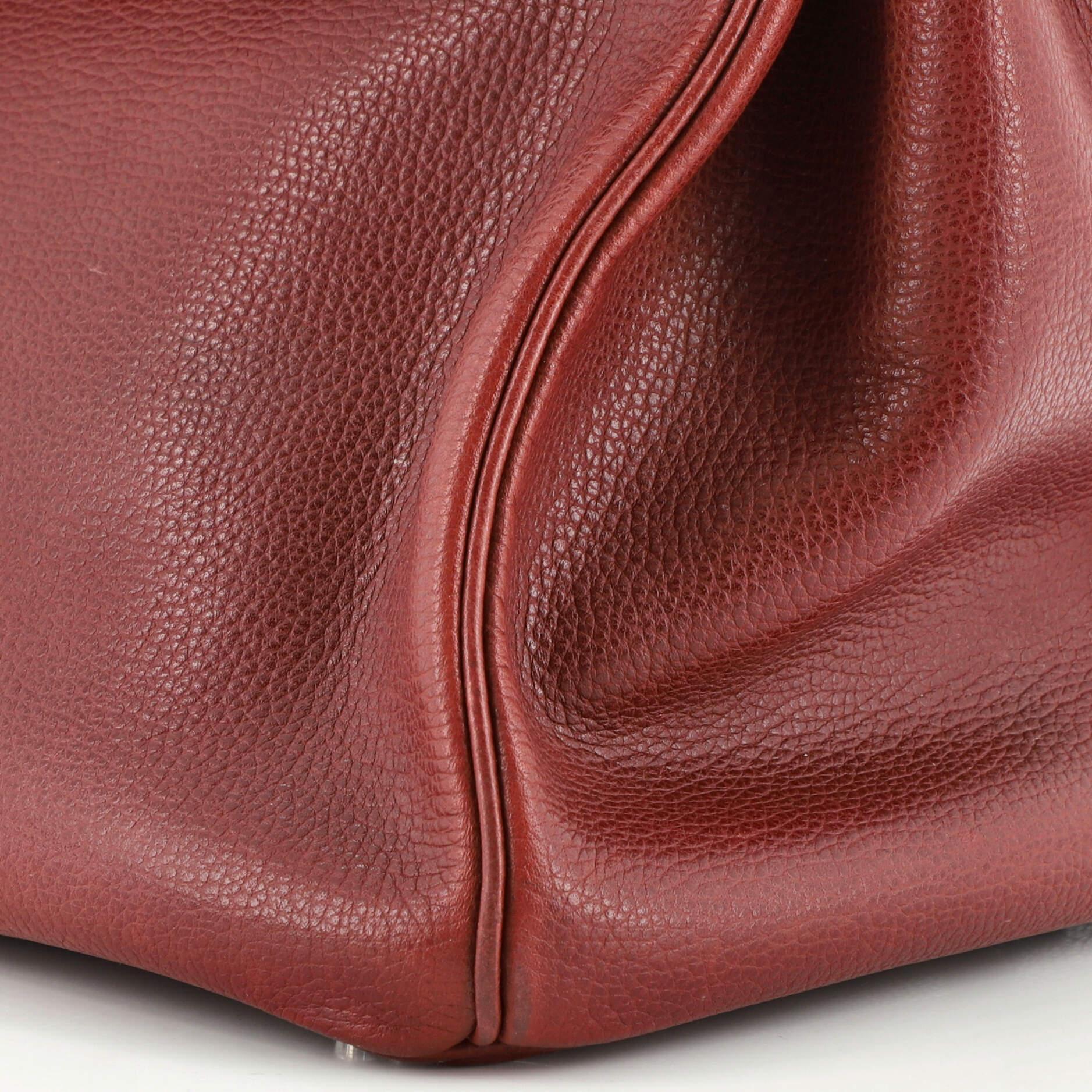 Women's or Men's Hermes Birkin Handbag Rouge H Vache Liegee with Palladium Hardware 35