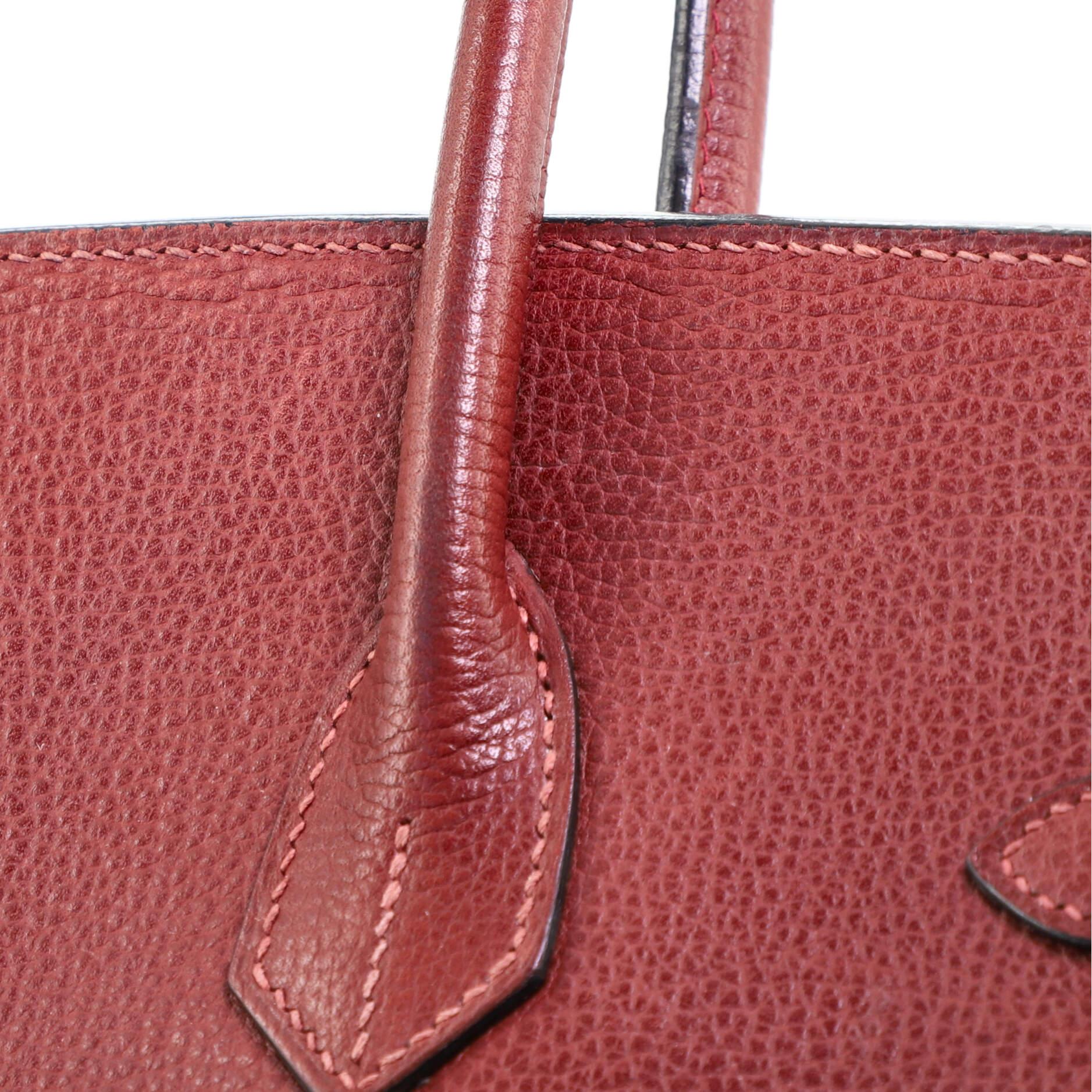 Hermes Birkin Handbag Rouge H Vache Liegee with Palladium Hardware 35 3