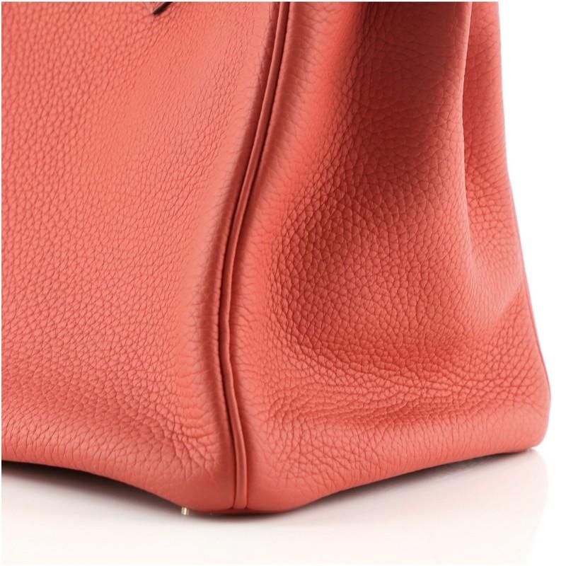 Hermes Birkin Handbag Rouge Pivoine Clemence with Gold Hardware 30 2