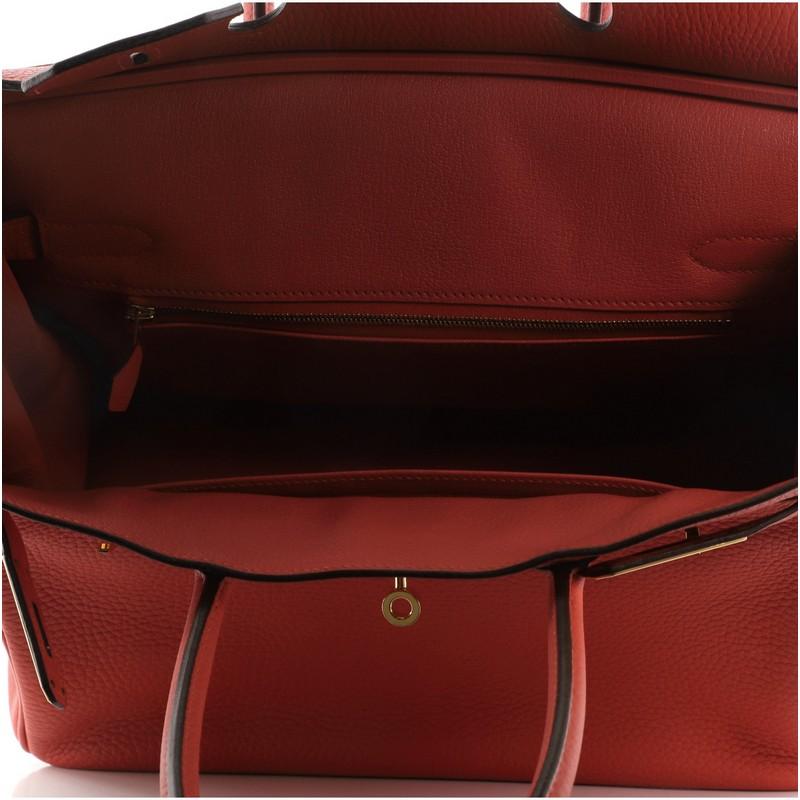 Hermes Birkin Handbag Rouge Pivoine Clemence with Gold Hardware 30 3