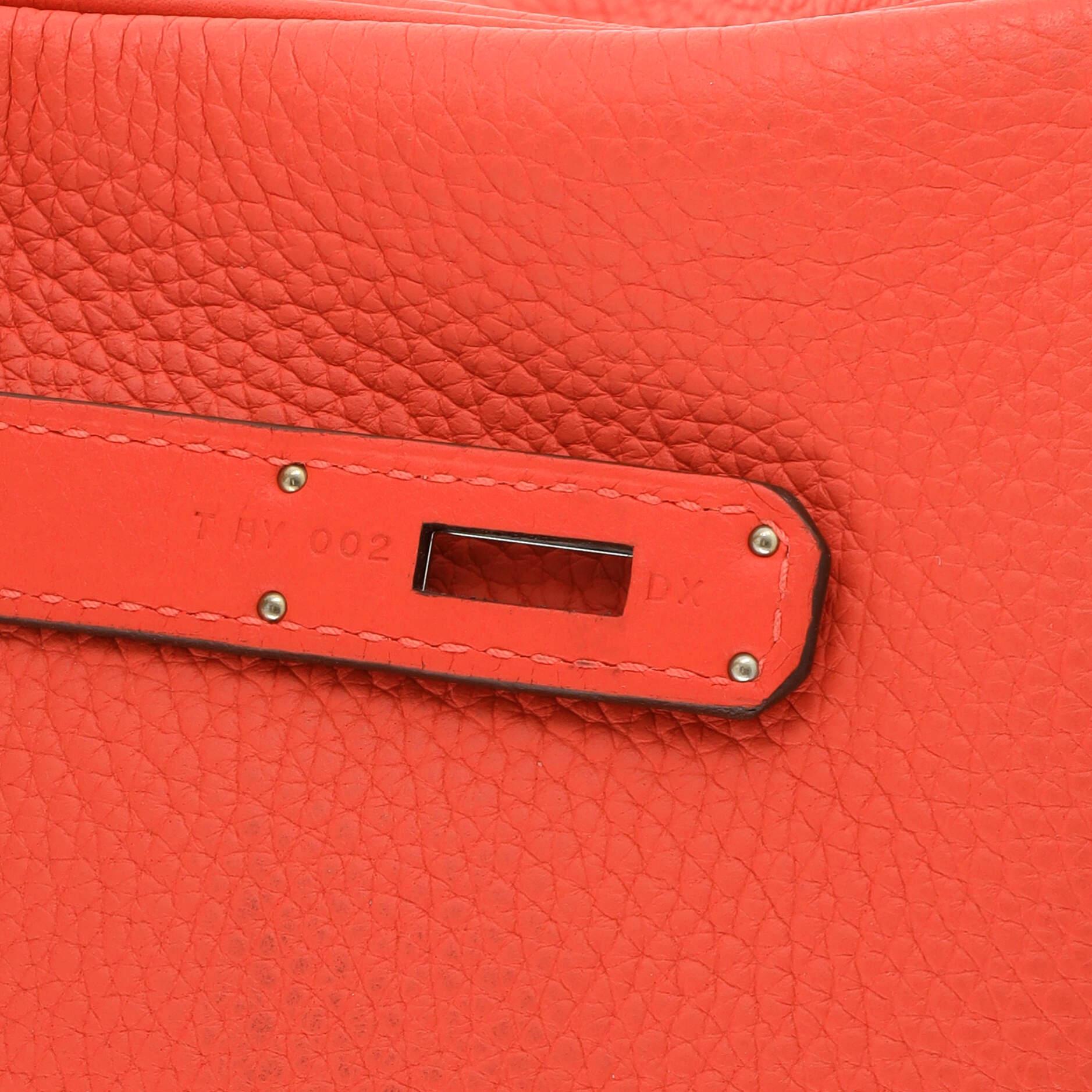 Hermes Birkin Handbag Rouge Pivoine Clemence with Palladium Hardware 30 7