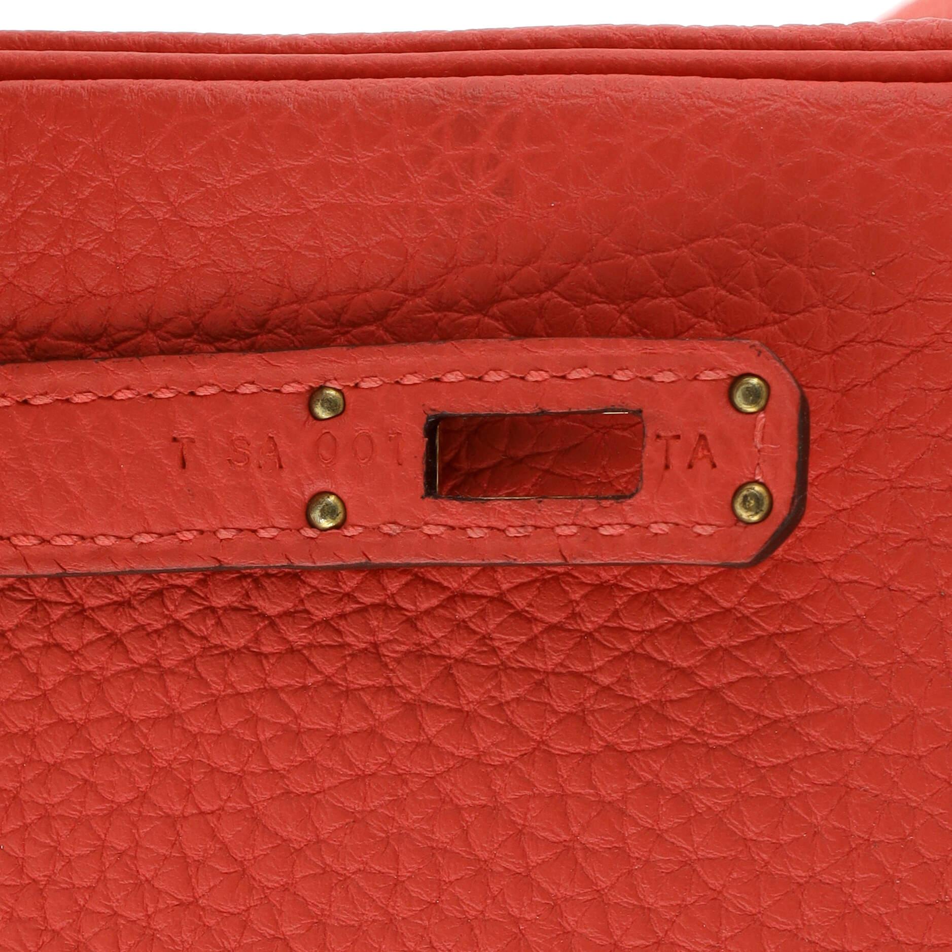 Hermes Birkin Handbag Rouge Pivoine Togo with Gold Hardware 25 5