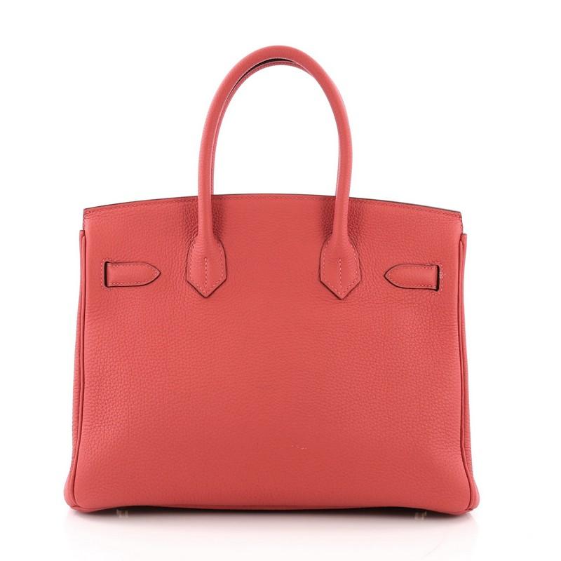 Women's or Men's Hermes Birkin Handbag Rouge Pivoine Togo With Gold Hardware 30