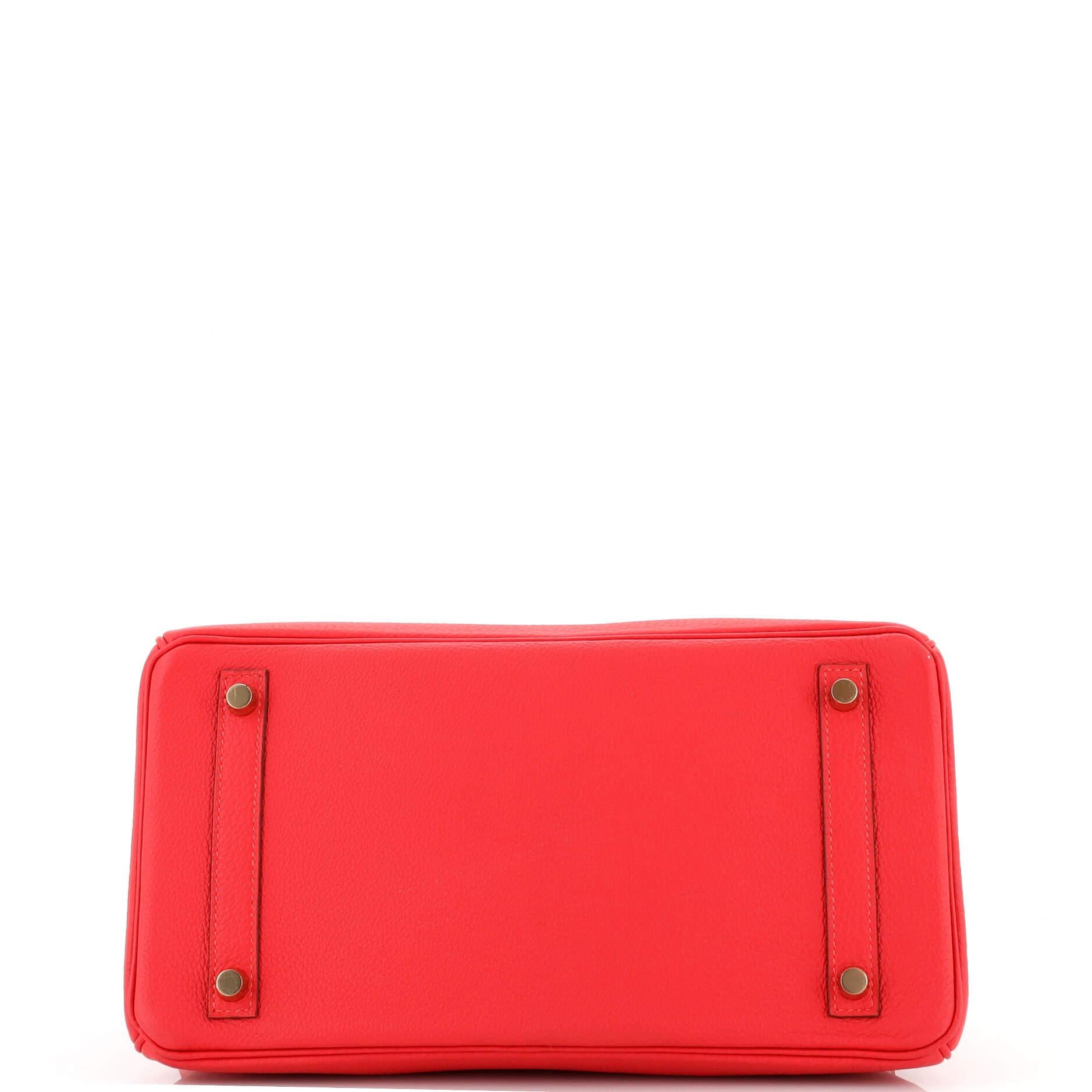 Hermes Birkin Handbag Rouge Pivoine Togo with Gold Hardware 30 1