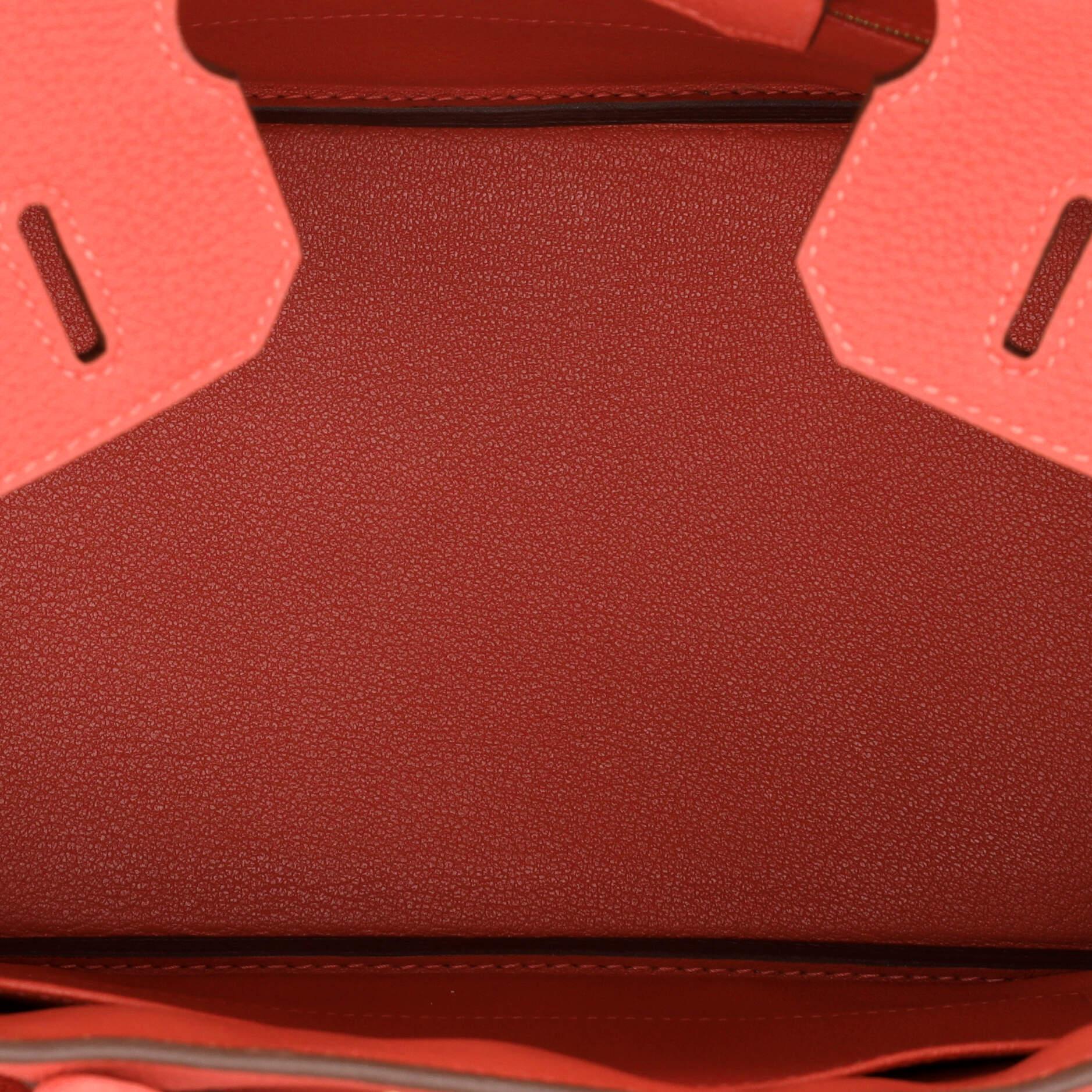 Hermes Birkin Handbag Rouge Pivoine Togo with Gold Hardware 30 2