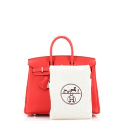 Hermes Birkin Handbag Rouge Pivoine Togo with Palladium Hardware 25