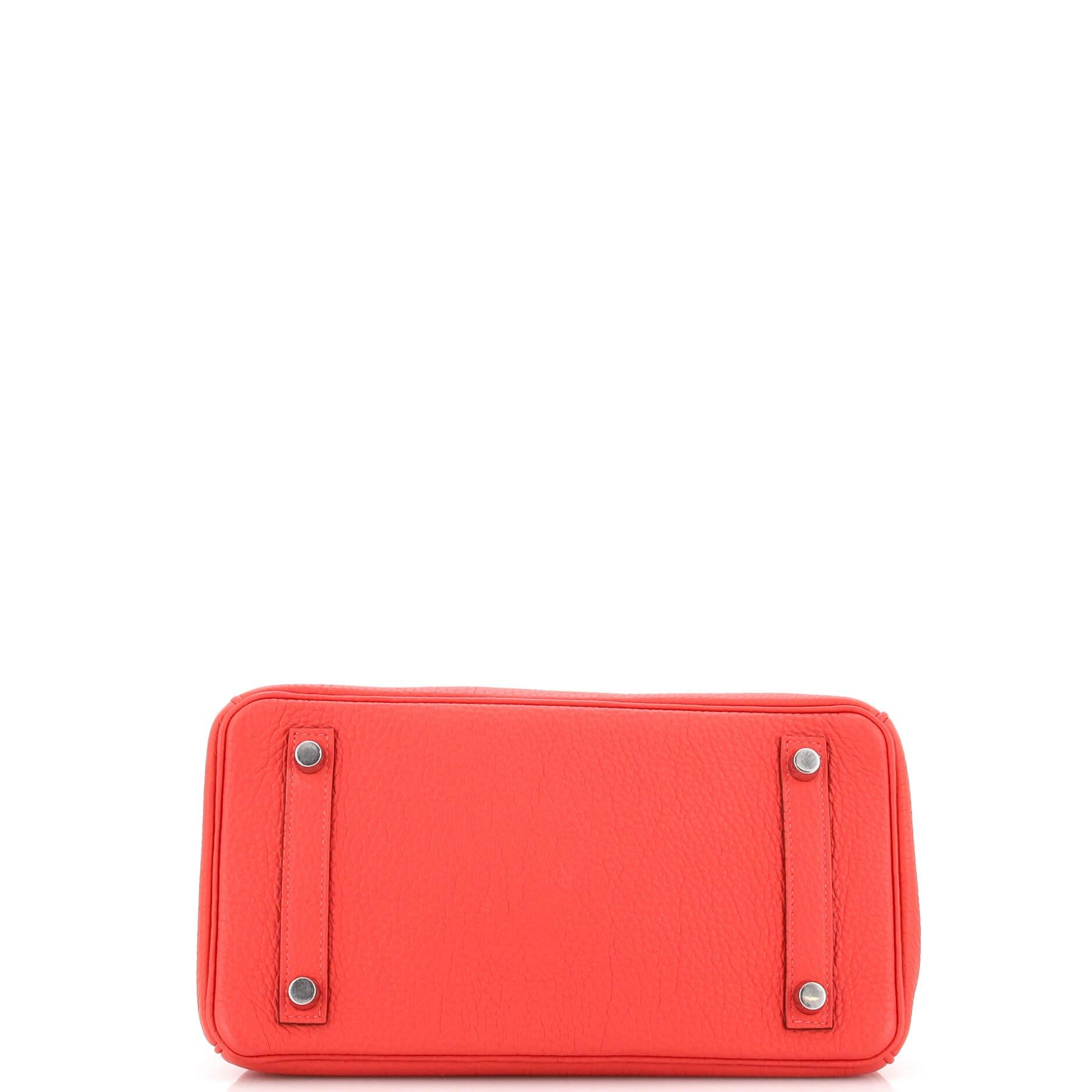Hermes Birkin Handbag Rouge Pivoine Togo with Palladium Hardware 25 1
