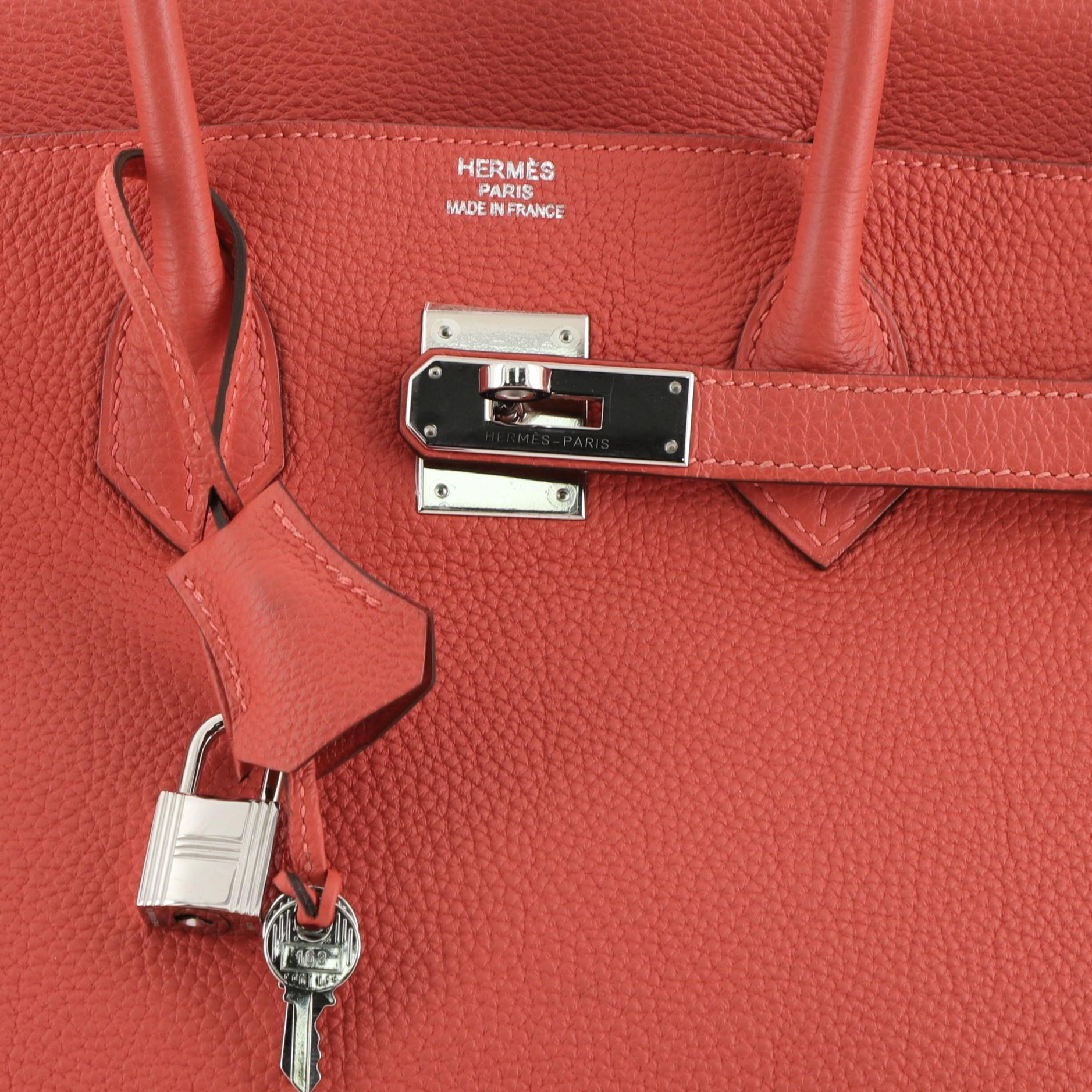 Hermes Birkin Handbag Rouge Pivoine Togo with Palladium Hardware 35 2