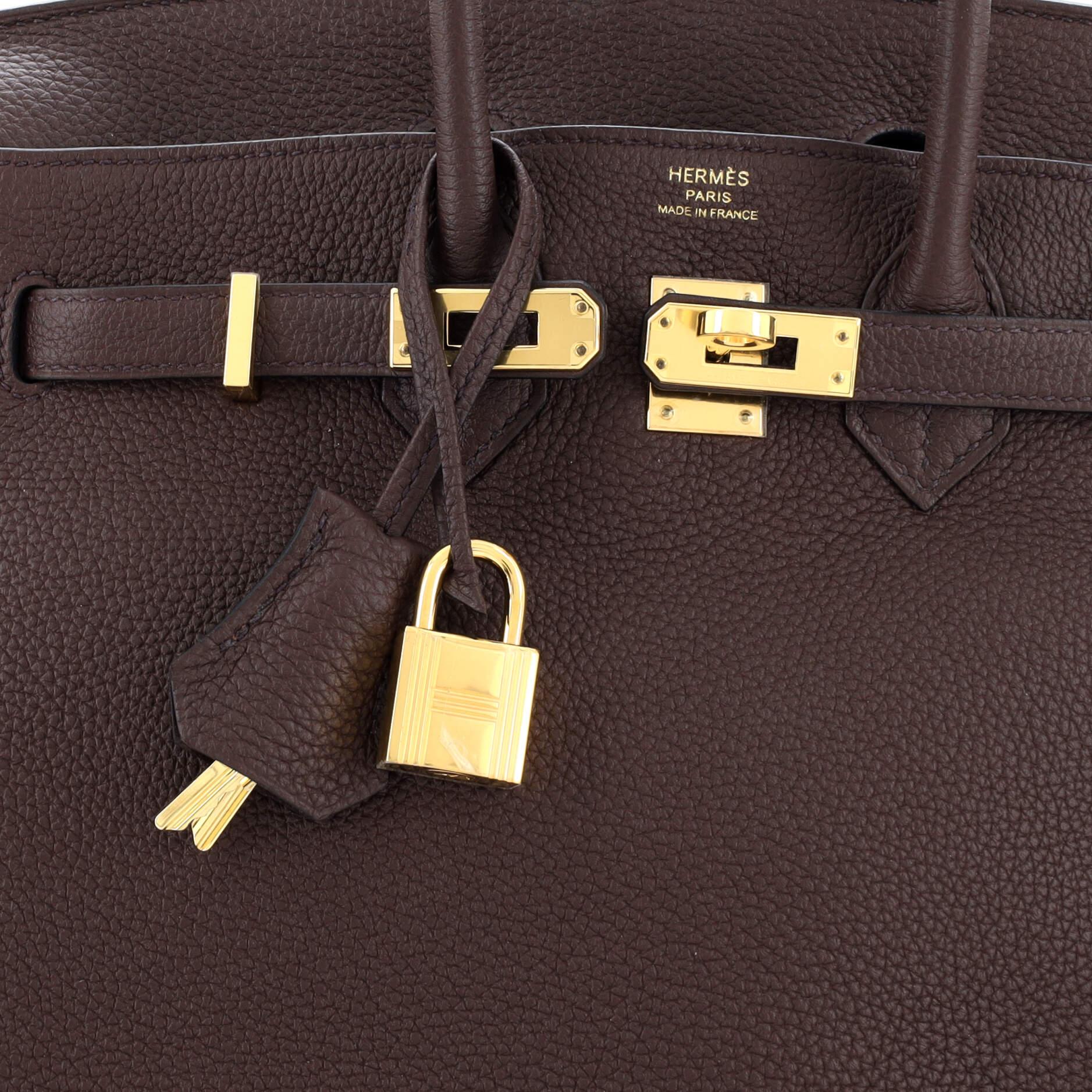 Hermes Birkin Handbag Rouge Sellier Togo with Gold Hardware 25 3