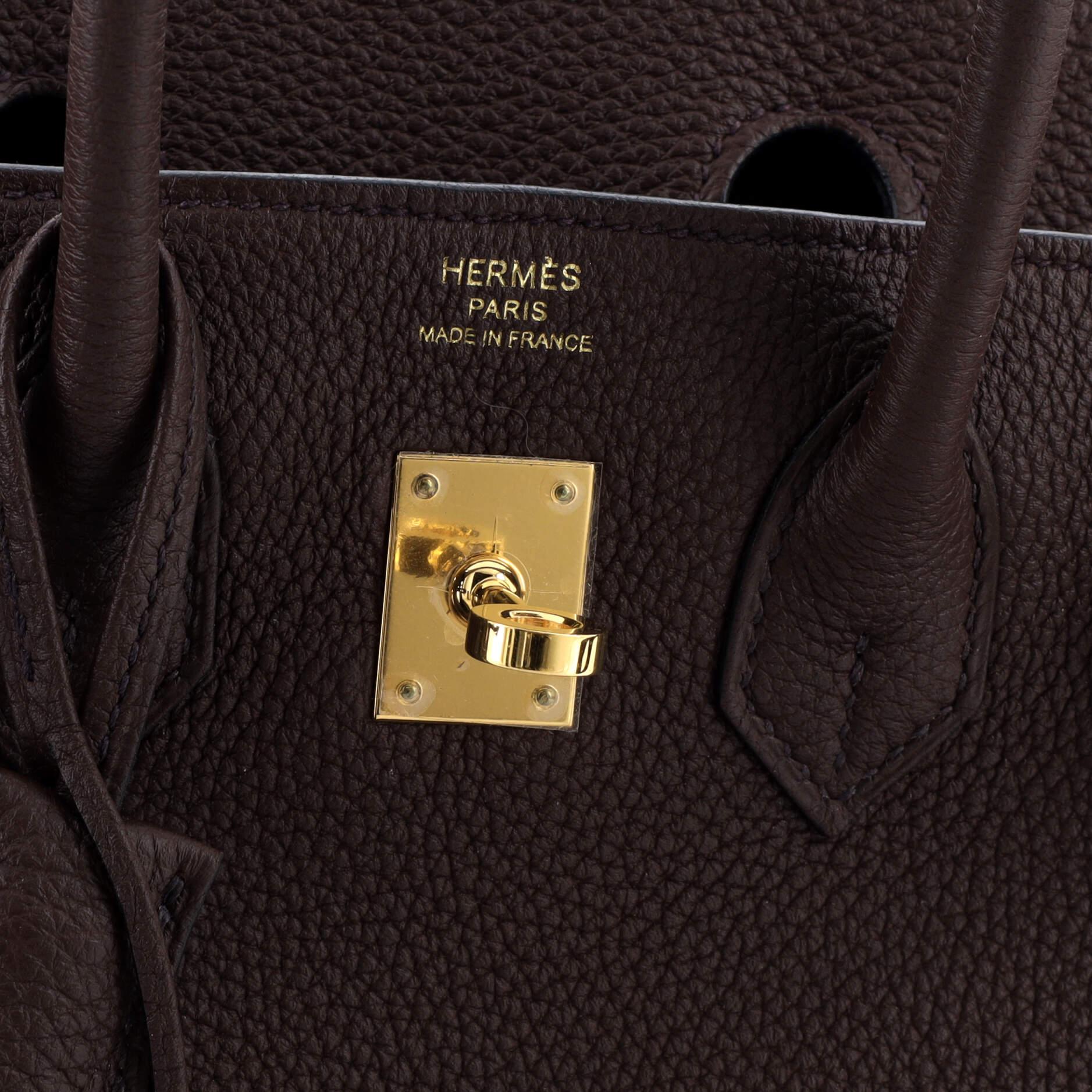 Hermes Birkin Handbag Rouge Sellier Togo with Gold Hardware 25 4