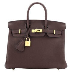 Hermes Birkin Handtasche Rouge Sellier Togo mit Gold Hardware 25