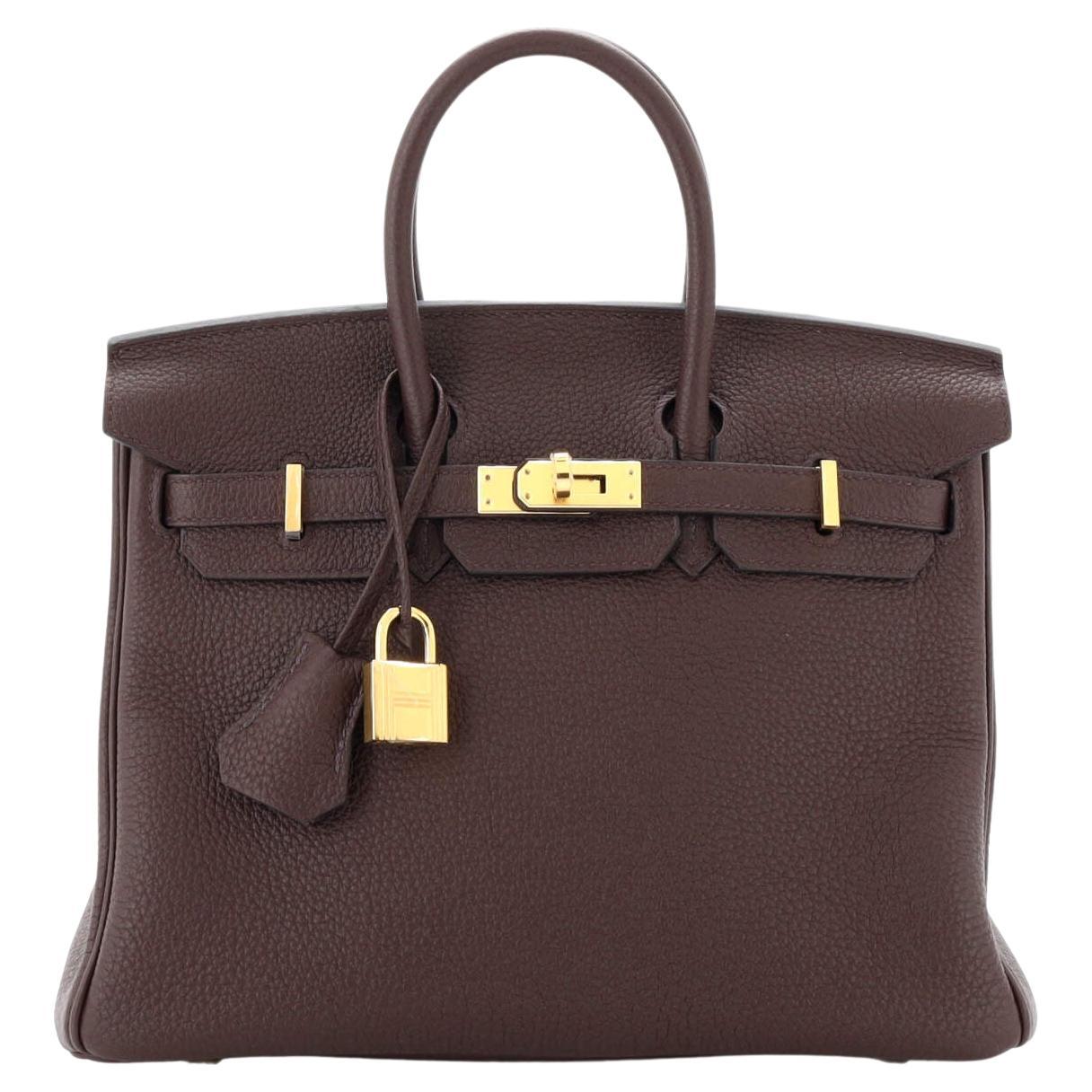 Hermes Birkin Handbag Rouge Sellier Togo with Gold Hardware 25