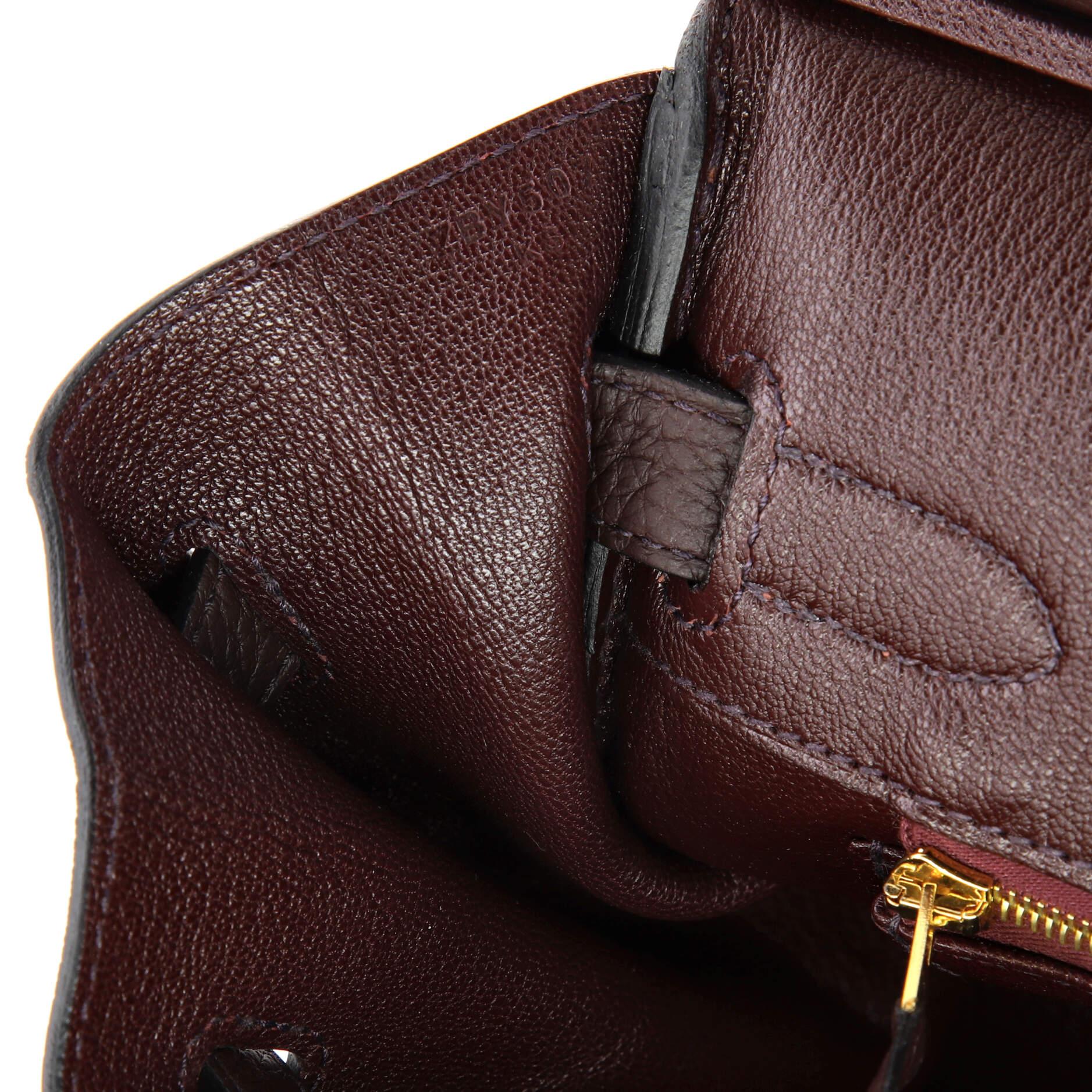 Hermes Birkin Handbag Rouge Sellier Togo with Gold Hardware 30 4