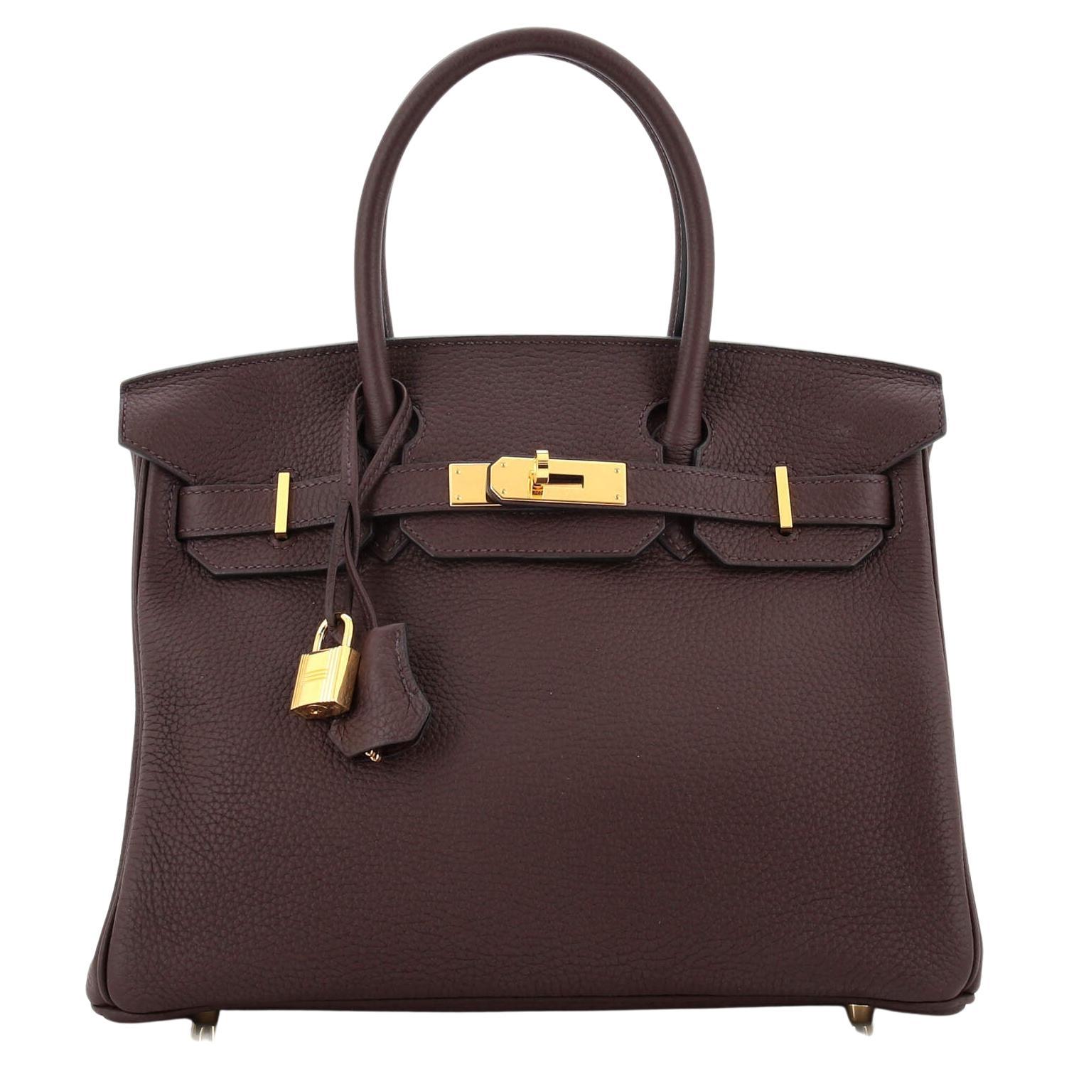 Hermes Birkin Handbag Rouge Sellier Togo with Gold Hardware 30