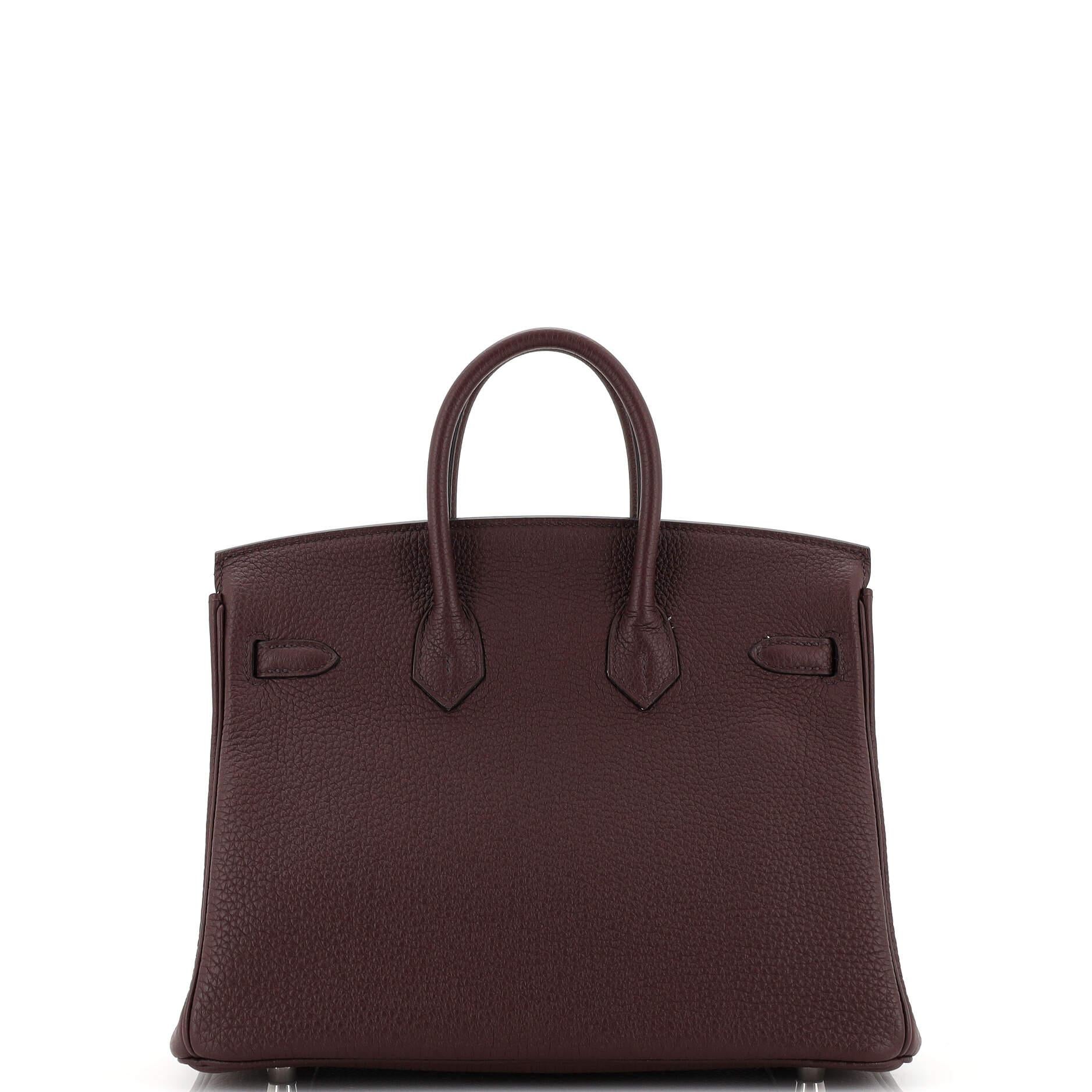 Women's Hermes Birkin Handbag Rouge Sellier Togo with Palladium Hardware 25