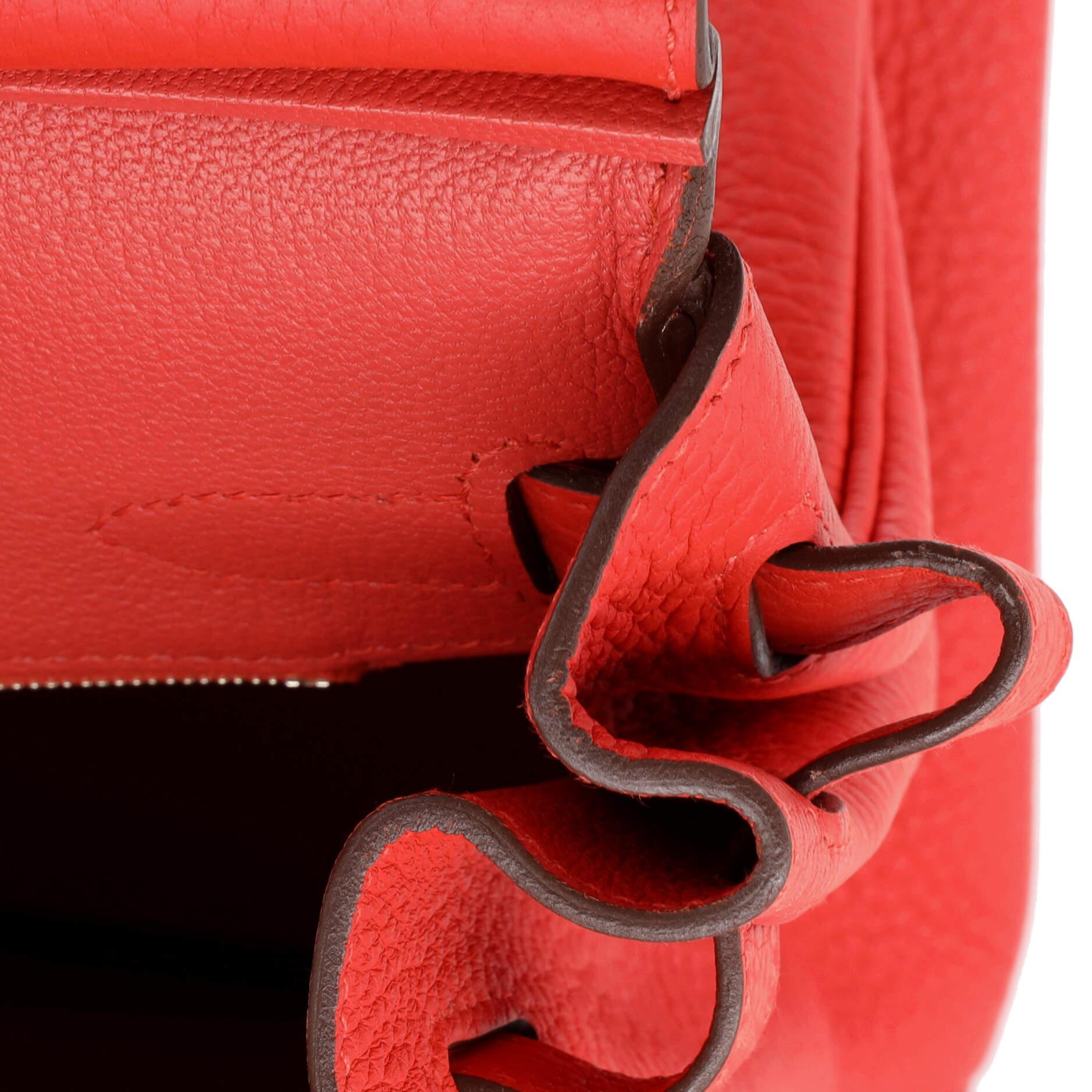 Hermes Birkin Handbag Rouge Tomate Clemence with Palladium Hardware 30 For Sale 6