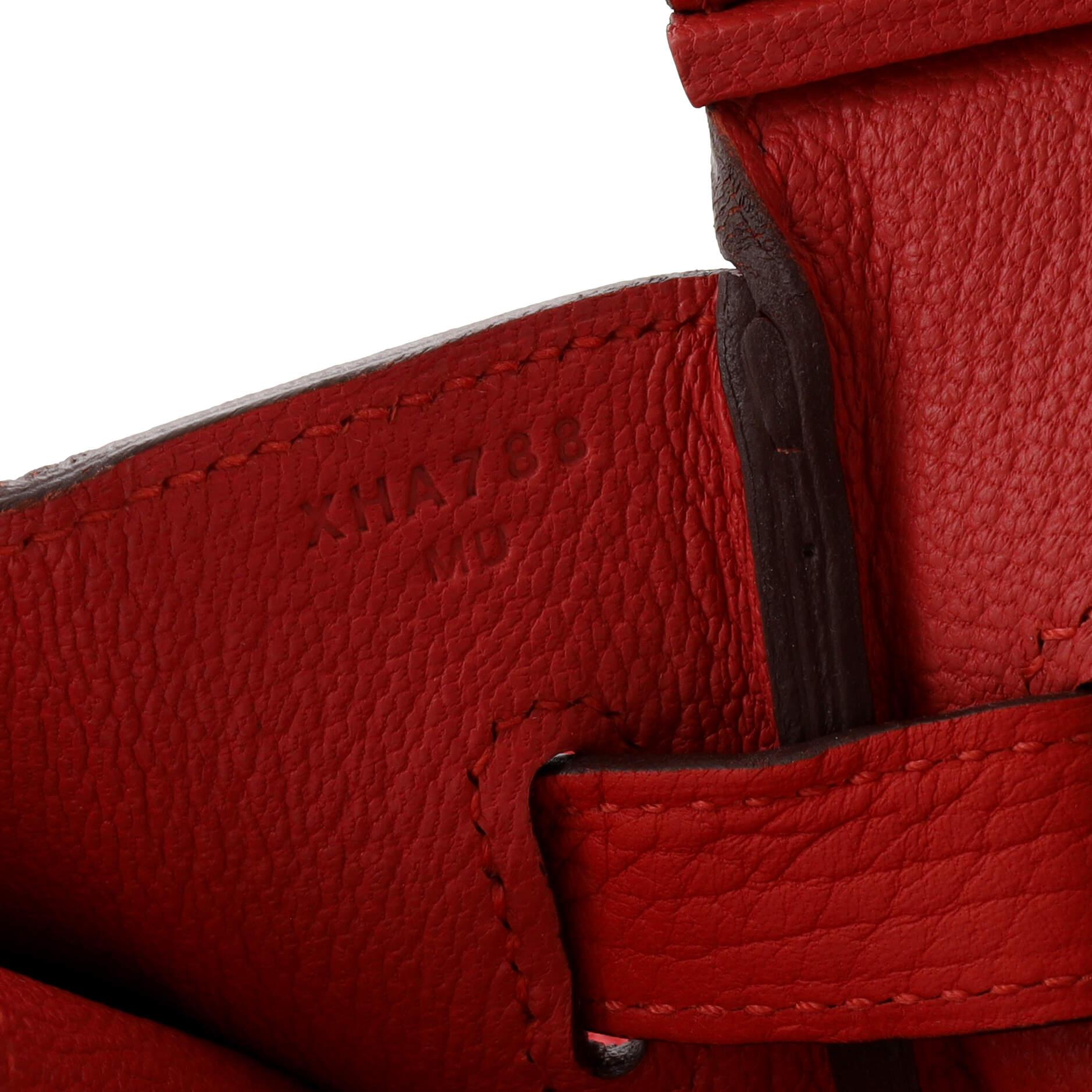 Hermes Birkin Handbag Rouge Tomate Clemence with Palladium Hardware 30 For Sale 7