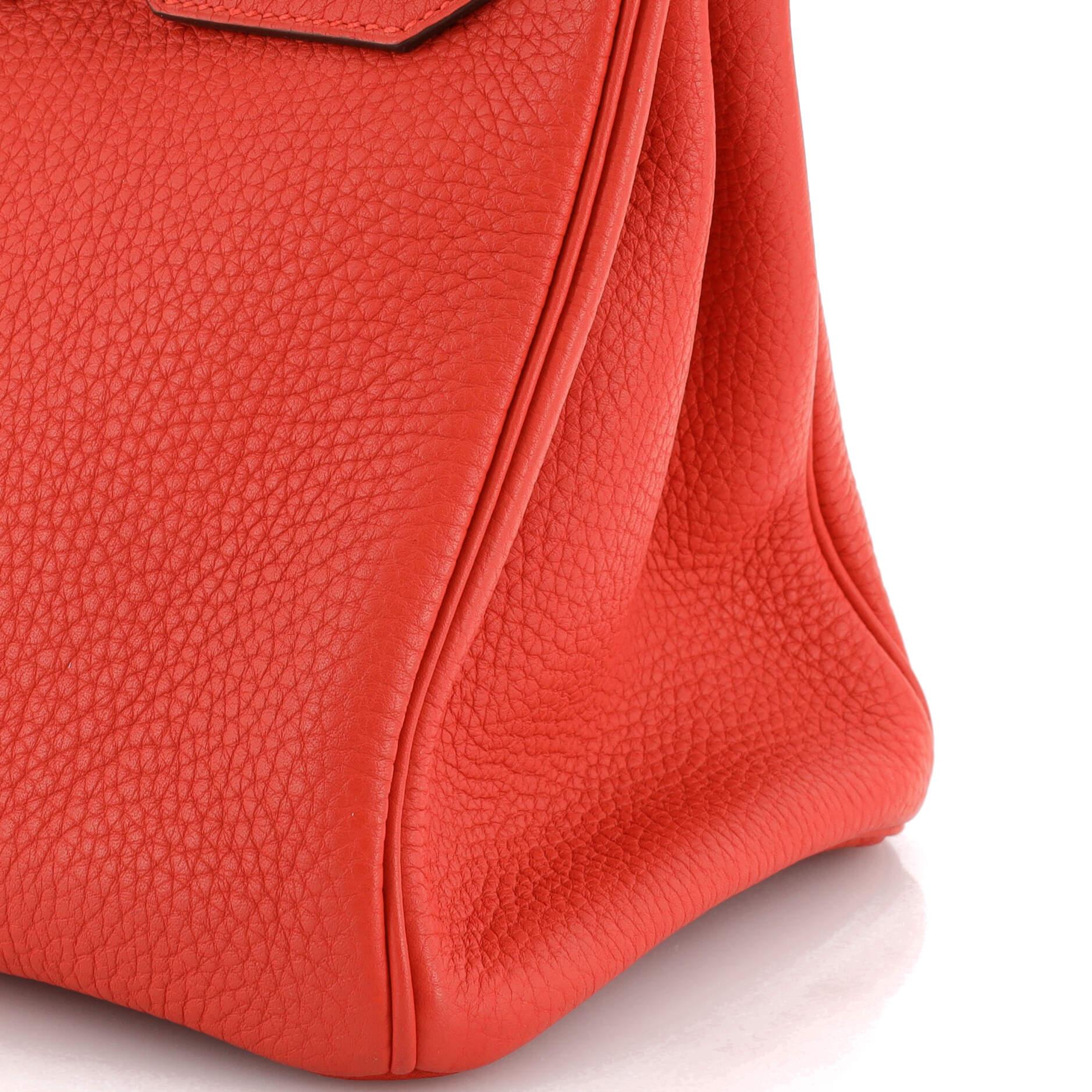 Hermes Birkin Handbag Rouge Tomate Clemence with Palladium Hardware 30 3