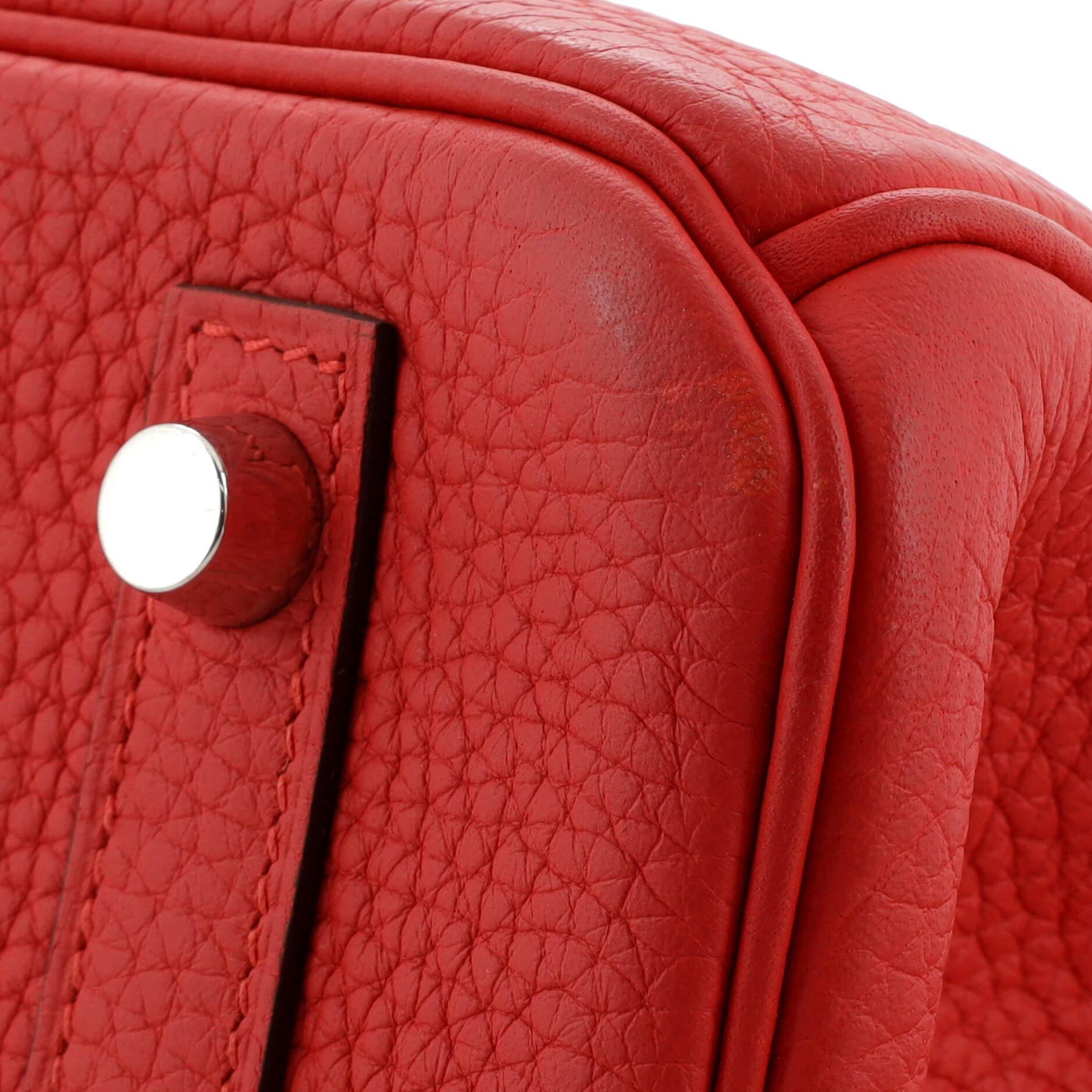 Hermes Birkin Handbag Rouge Tomate Clemence with Palladium Hardware 30 For Sale 5
