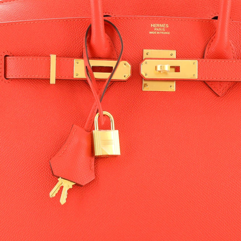 Hermes Kelly Sellier Bag 25cm Rouge Tomate Red Epsom Gold Hardware