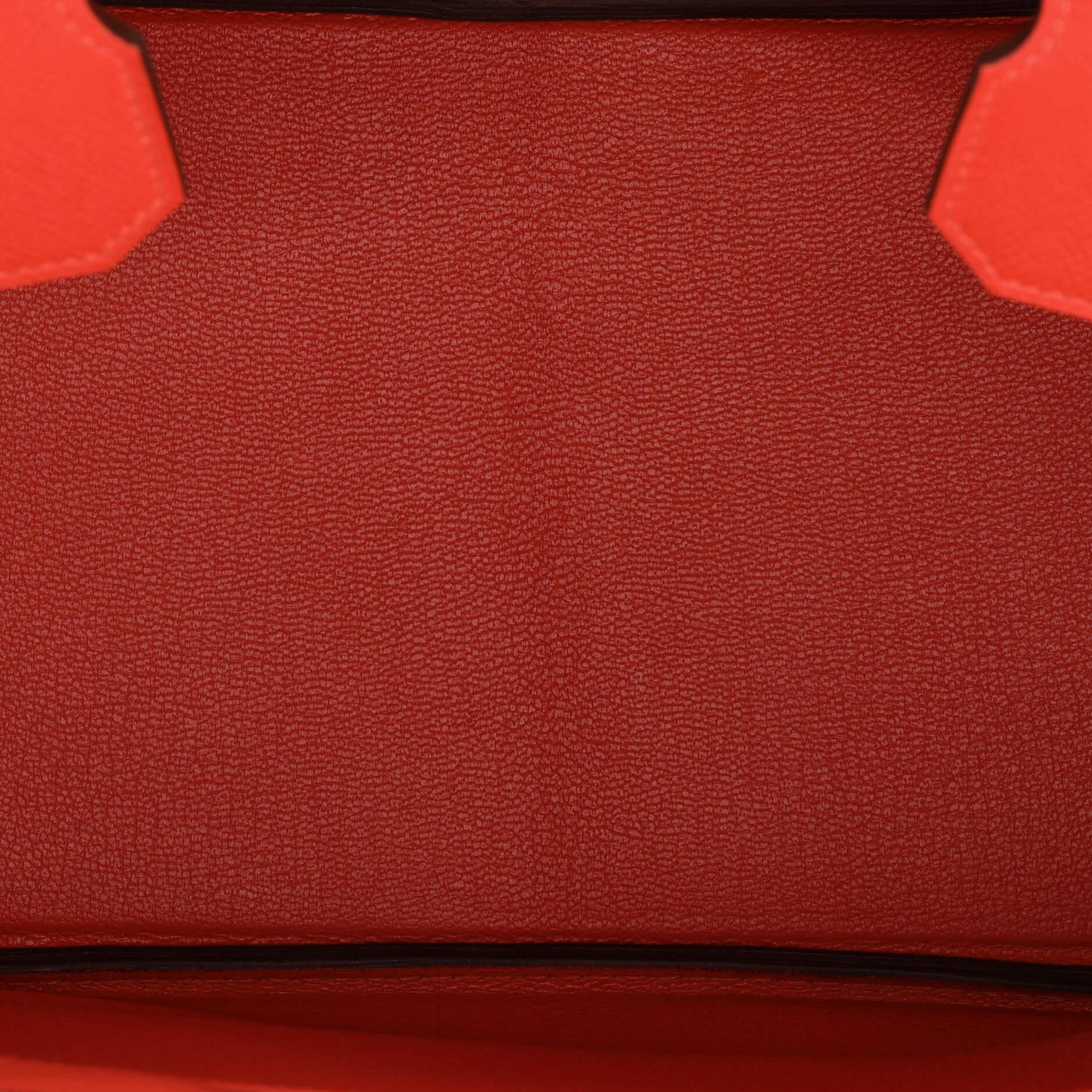 Hermes Birkin Handbag Rouge Tomate Epsom with Palladium Hardware 30 2
