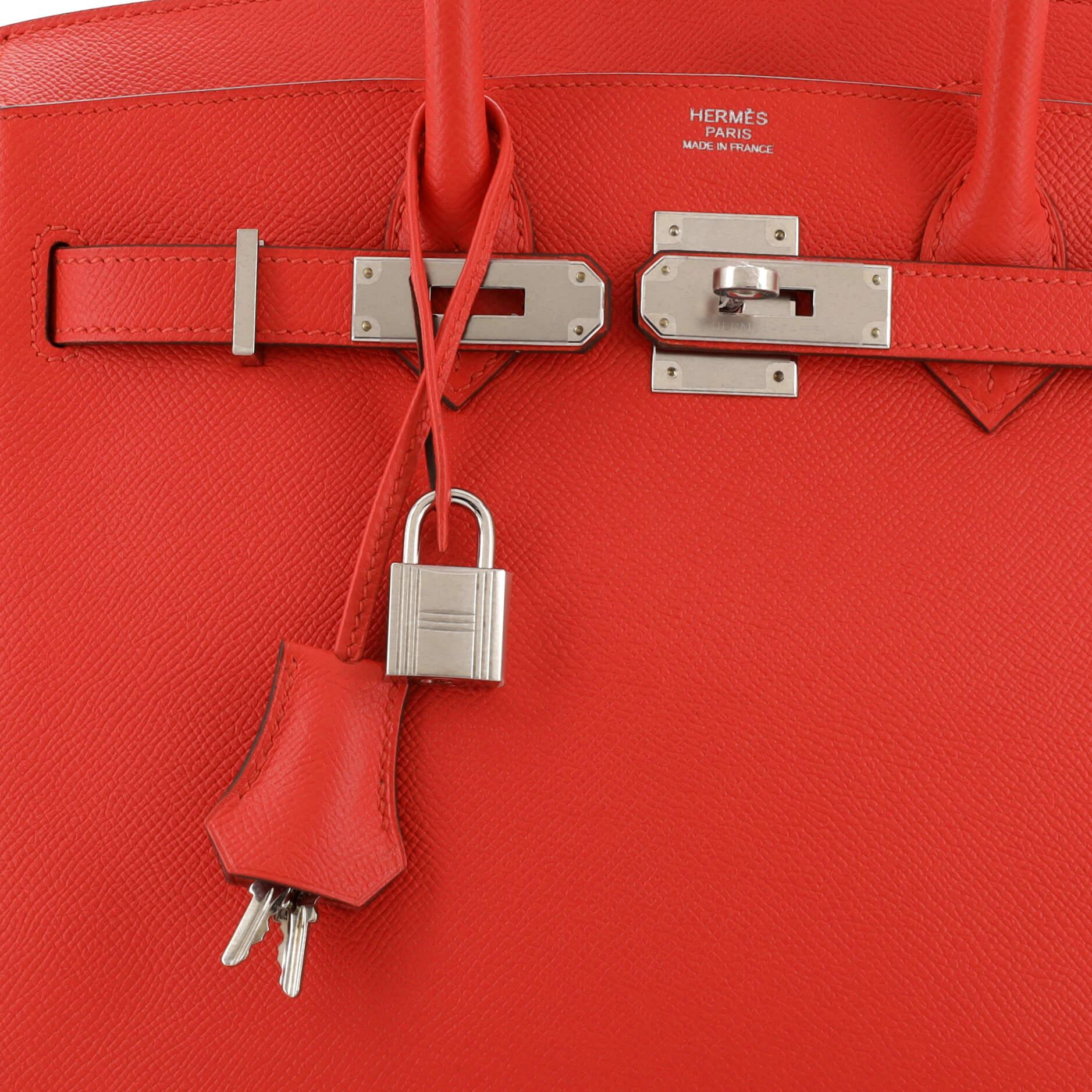 Hermes Birkin Handbag Rouge Tomate Epsom with Palladium Hardware 30 3