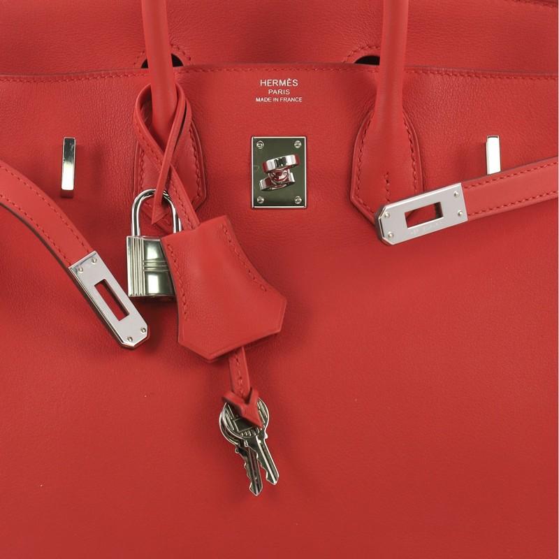 Hermes Birkin Handbag Rouge Tomate Swift with Palladium Hardware 25 2