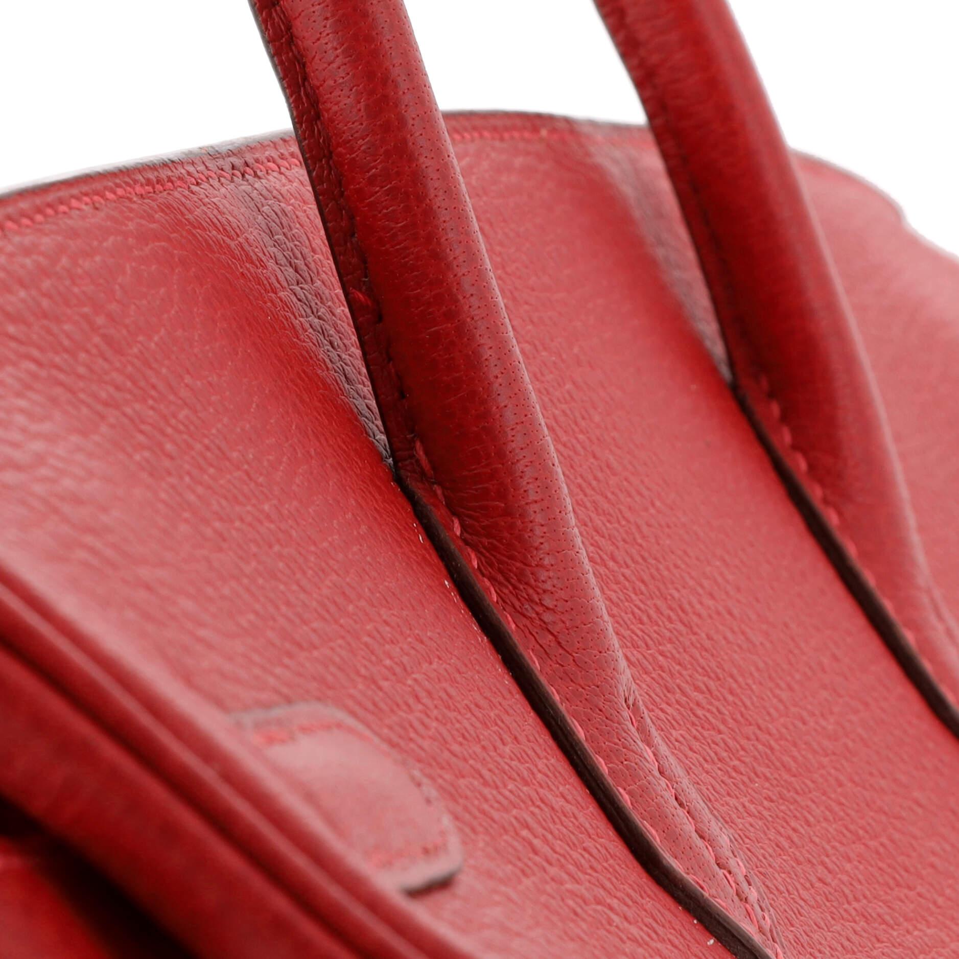 Hermes Birkin Handbag Rouge Vif Buffalo with Gold Hardware 40 For Sale 8