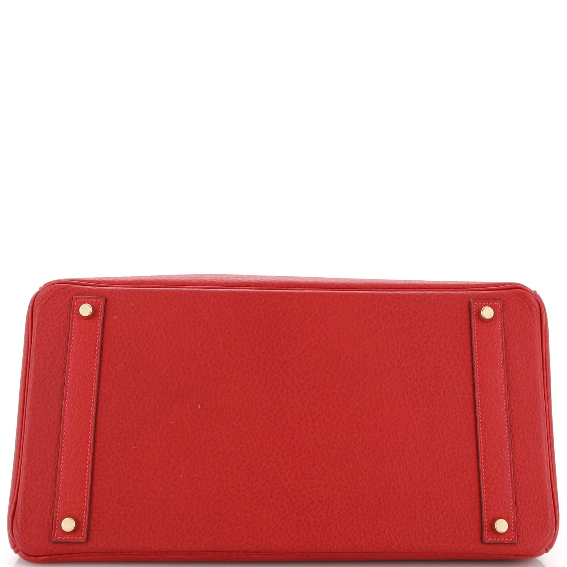 Hermes Birkin Handbag Rouge Vif Buffalo with Gold Hardware 40 For Sale 1