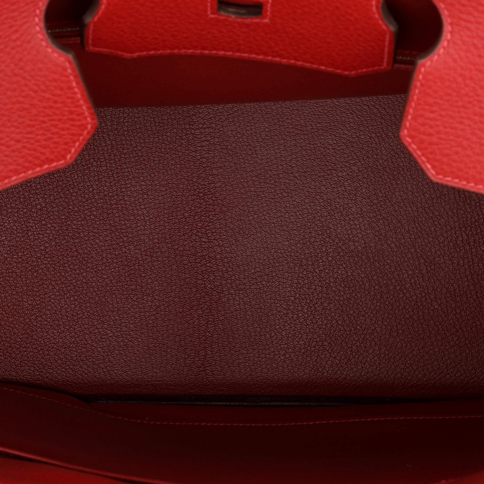 Hermes Birkin Handbag Rouge Vif Buffalo with Gold Hardware 40 For Sale 2
