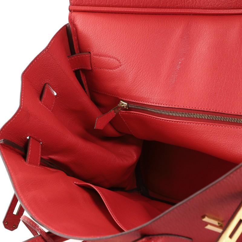 Hermes Birkin Handbag Rouge Vif Chevre de Coromandel with Gold Hardware 35 4