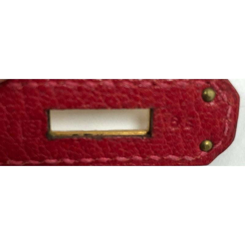 Hermes Birkin Handbag Rouge Vif Chevre de Coromandel with Gold Hardware 35 5