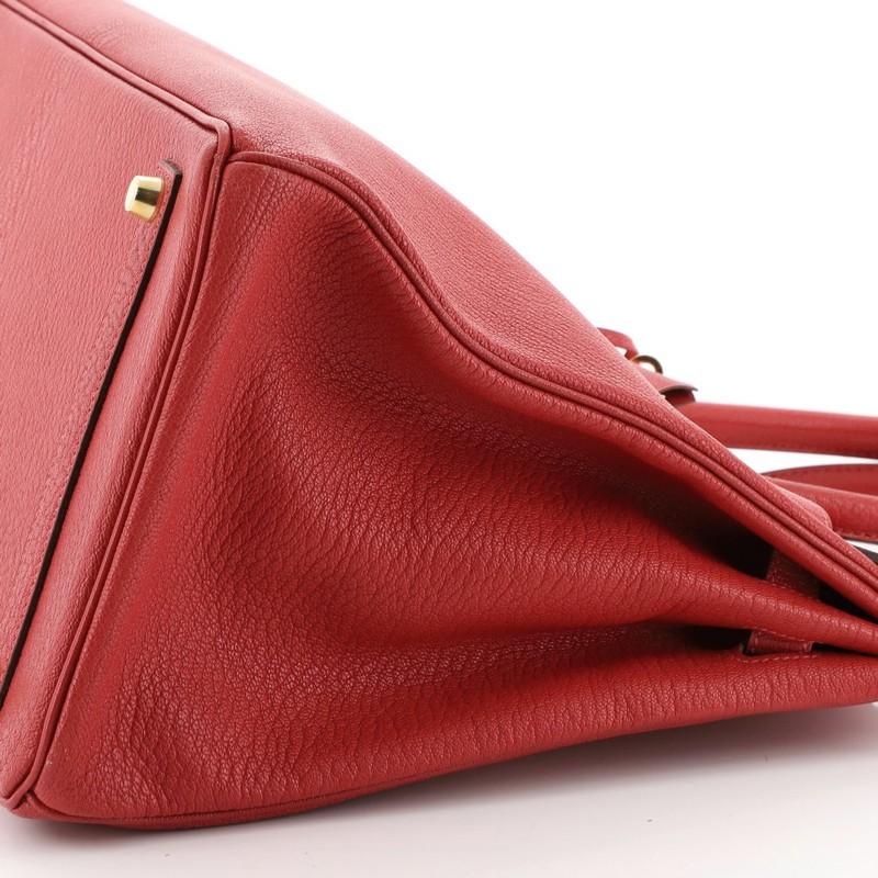 Hermes Birkin Handbag Rouge Vif Chevre De Coromandel With Gold Hardware 35  2